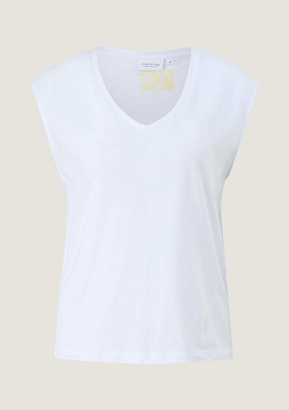 T-Shirt ohne Ärmel - weiß | Comma