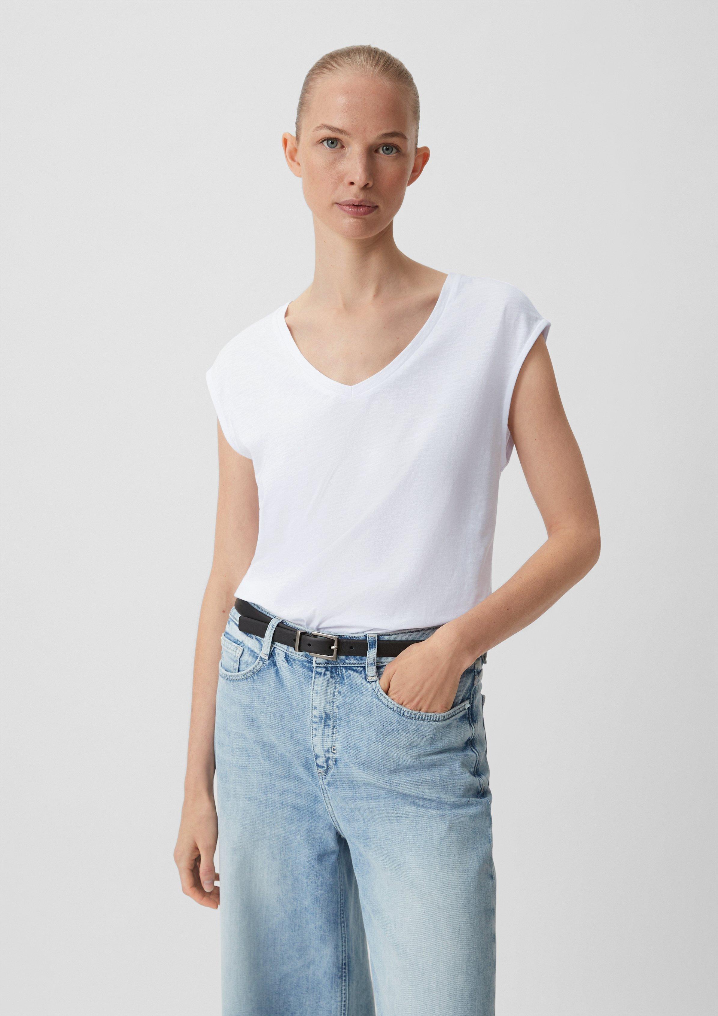T-Shirt ohne Ärmel - weiß | Comma