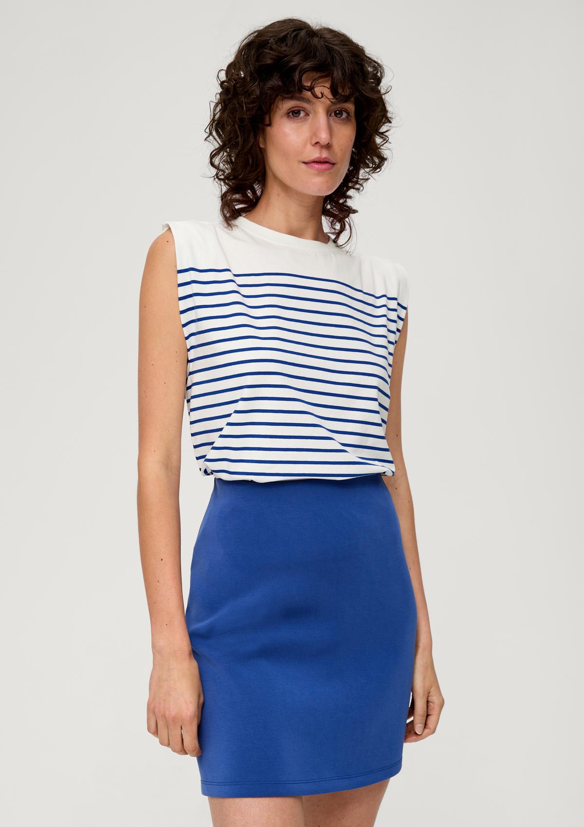 Striped top with shoulder pads