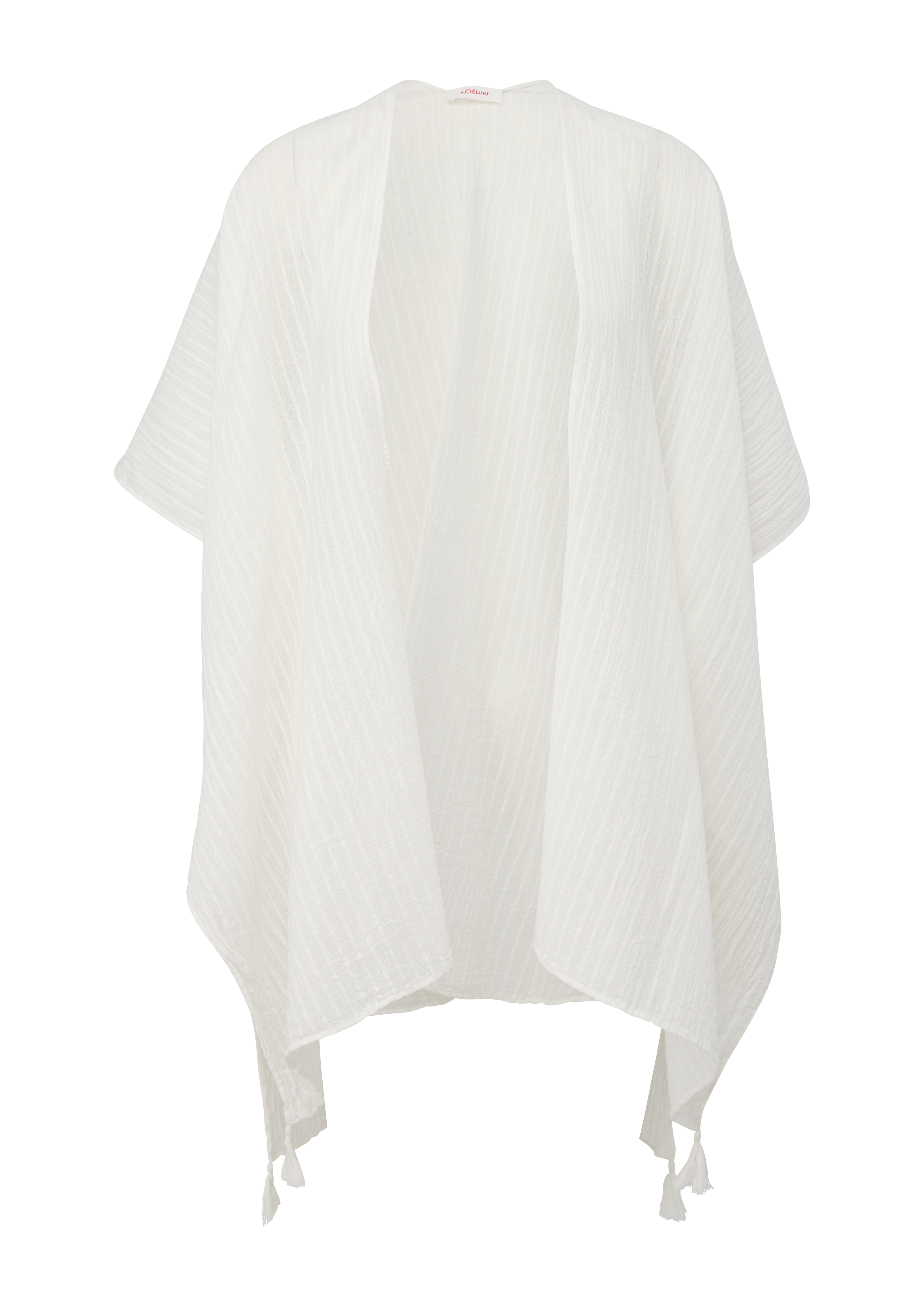 s.Oliver - Poncho aus Baumwolle, Damen, creme