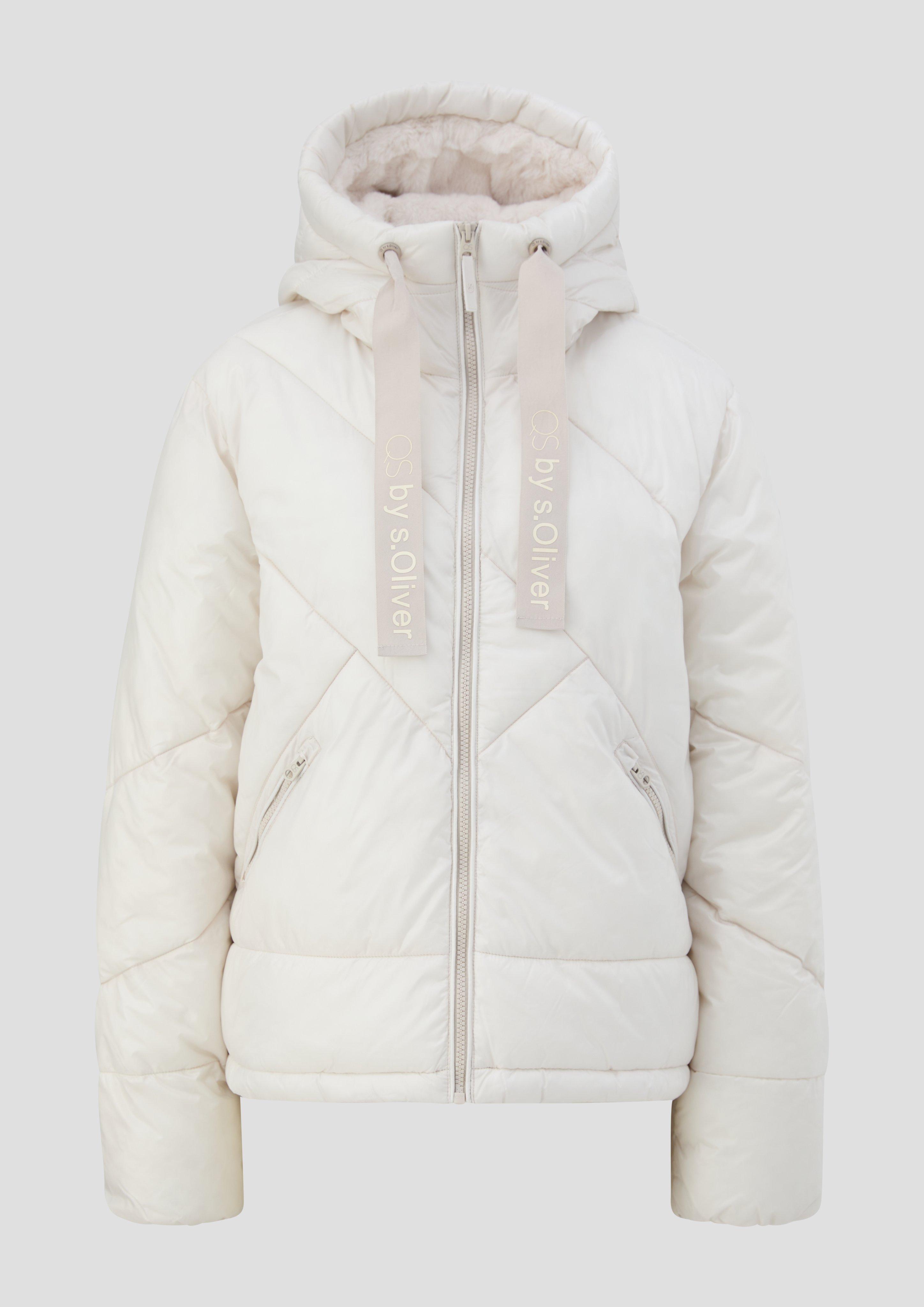 QS - Steppjacke im Fabricmix, Damen, creme