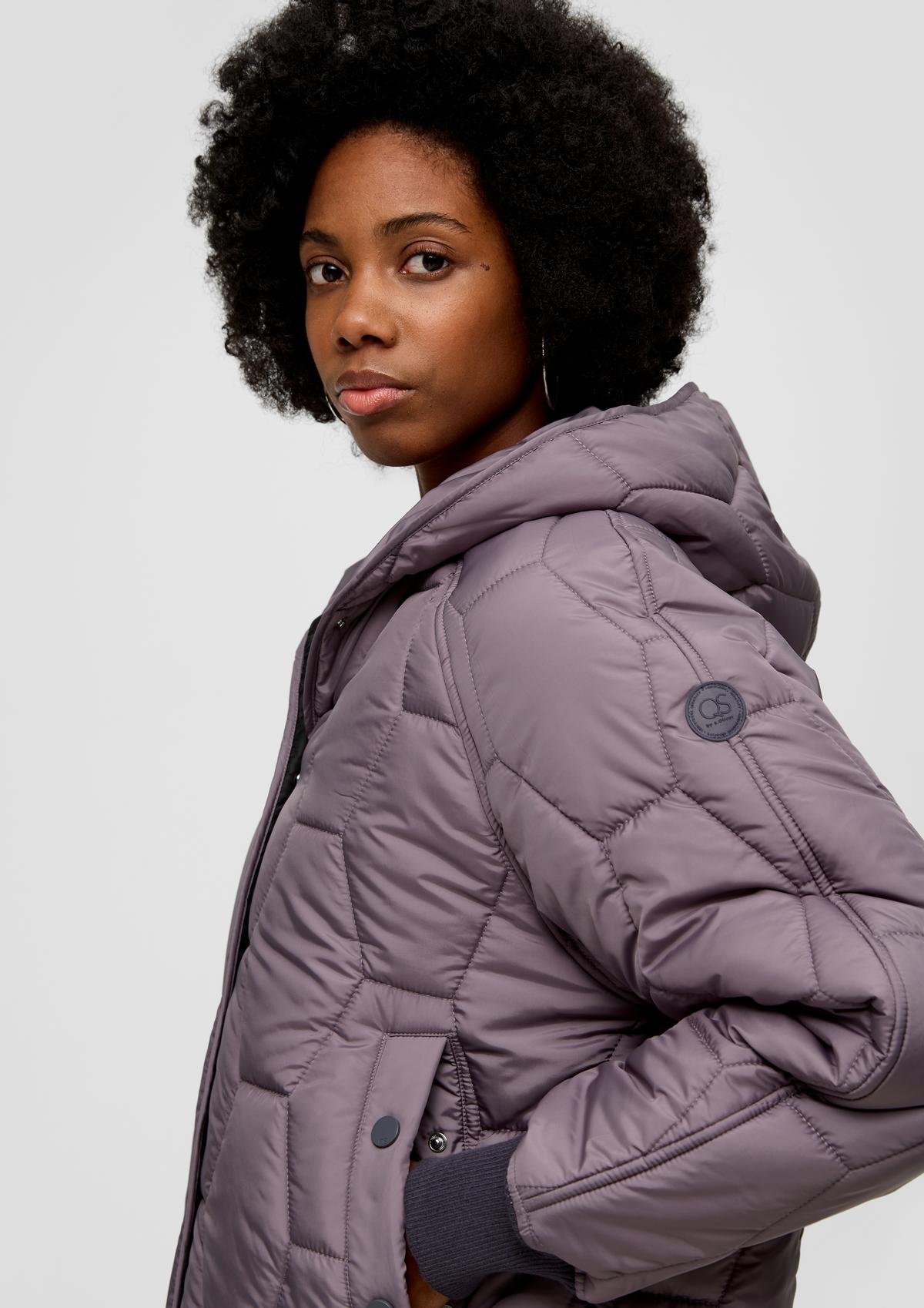 s.Oliver Quilted jacket with a press stud fastener