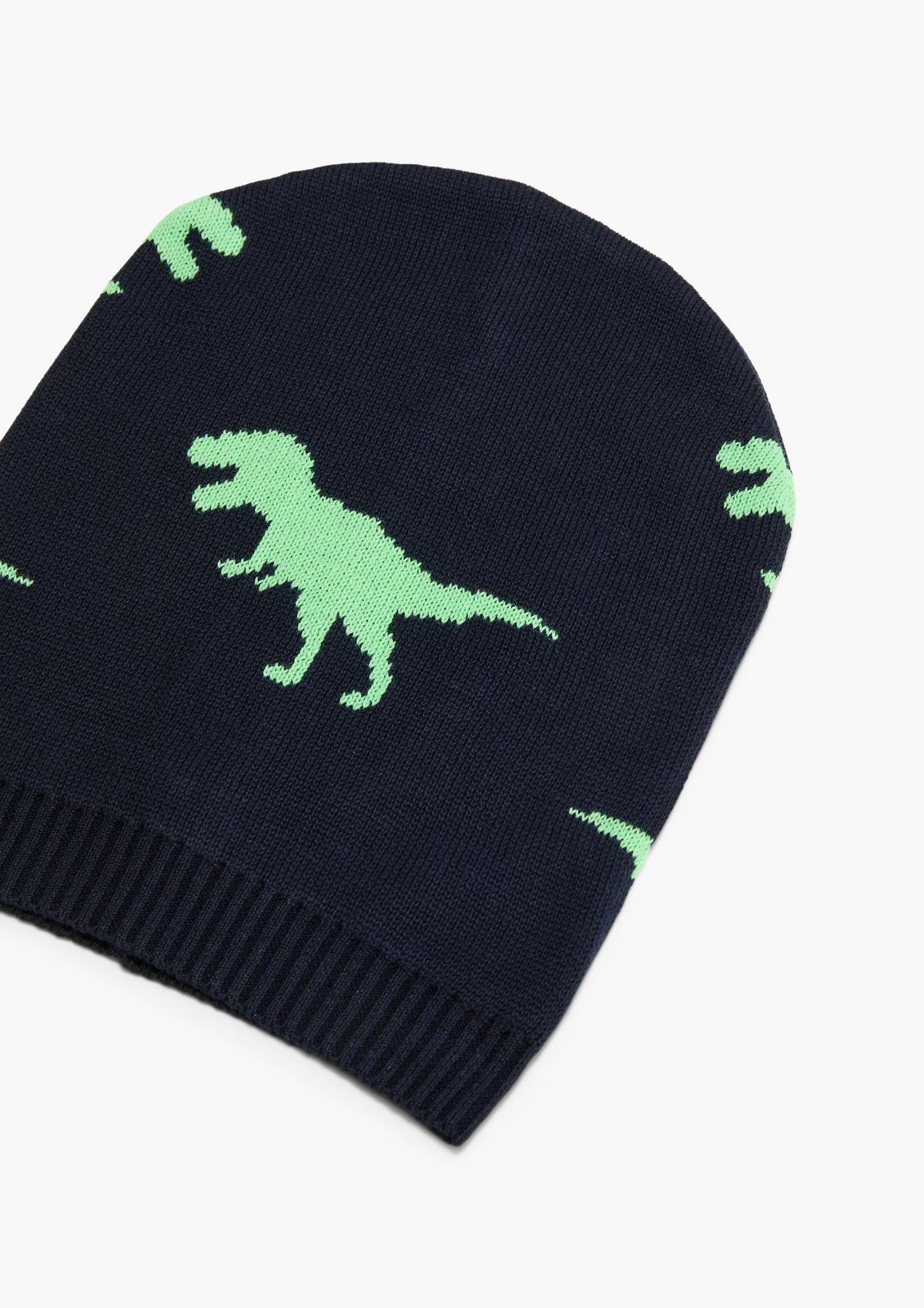 s.Oliver Hat with dinosaur knitted pattern