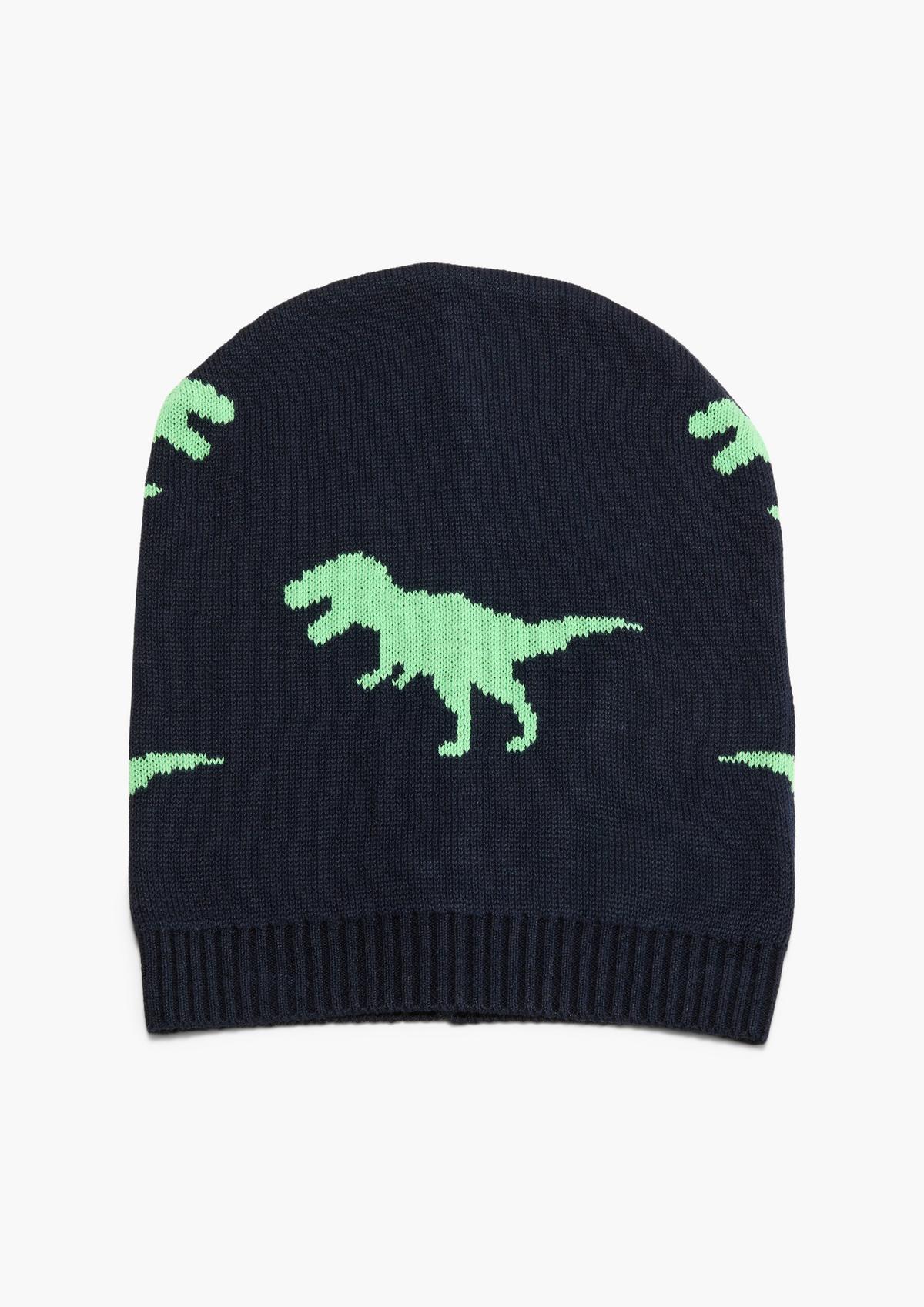 s.Oliver Hat with dinosaur knitted pattern