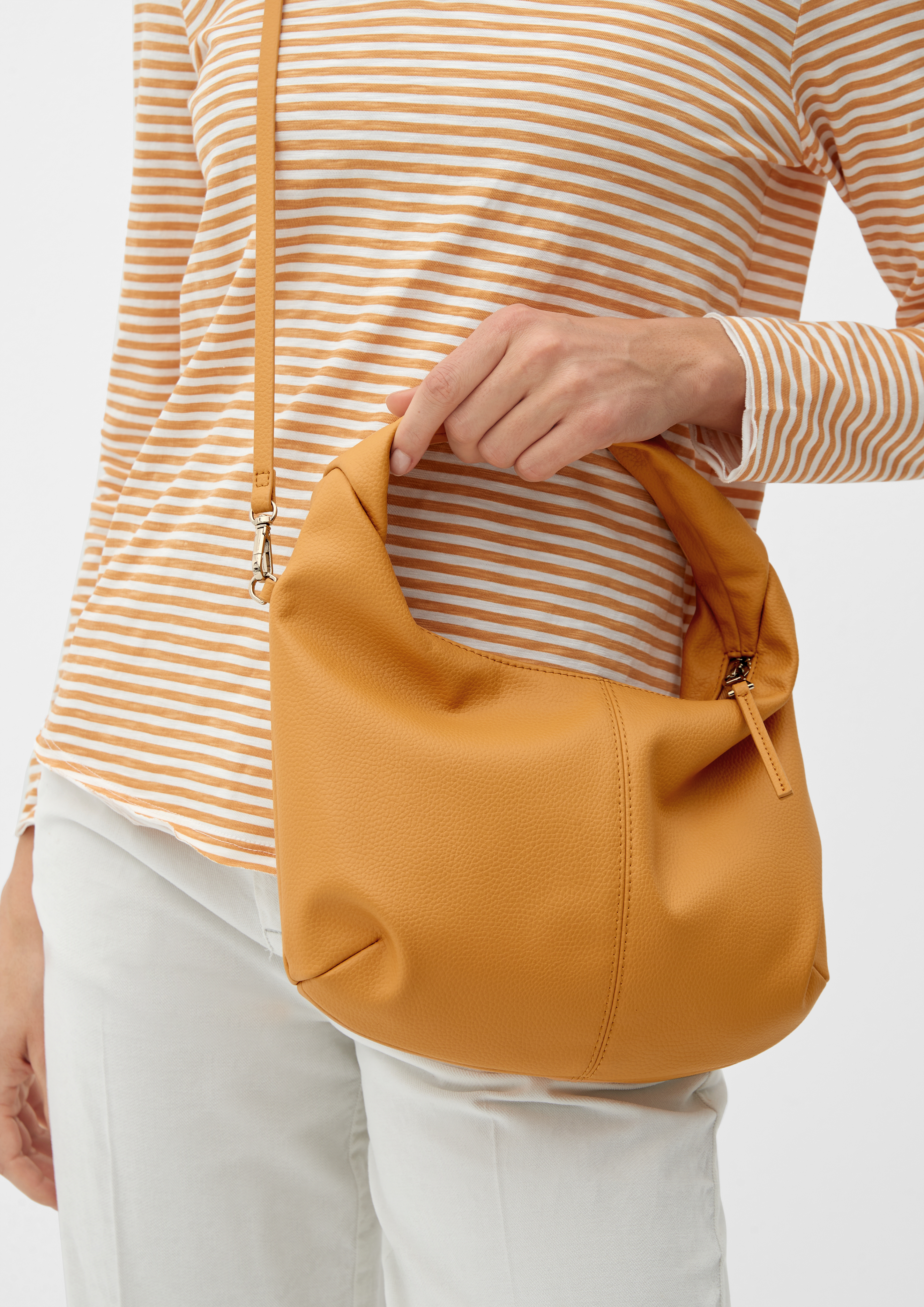 Faux leather hobo bag golden yellow s.Oliver
