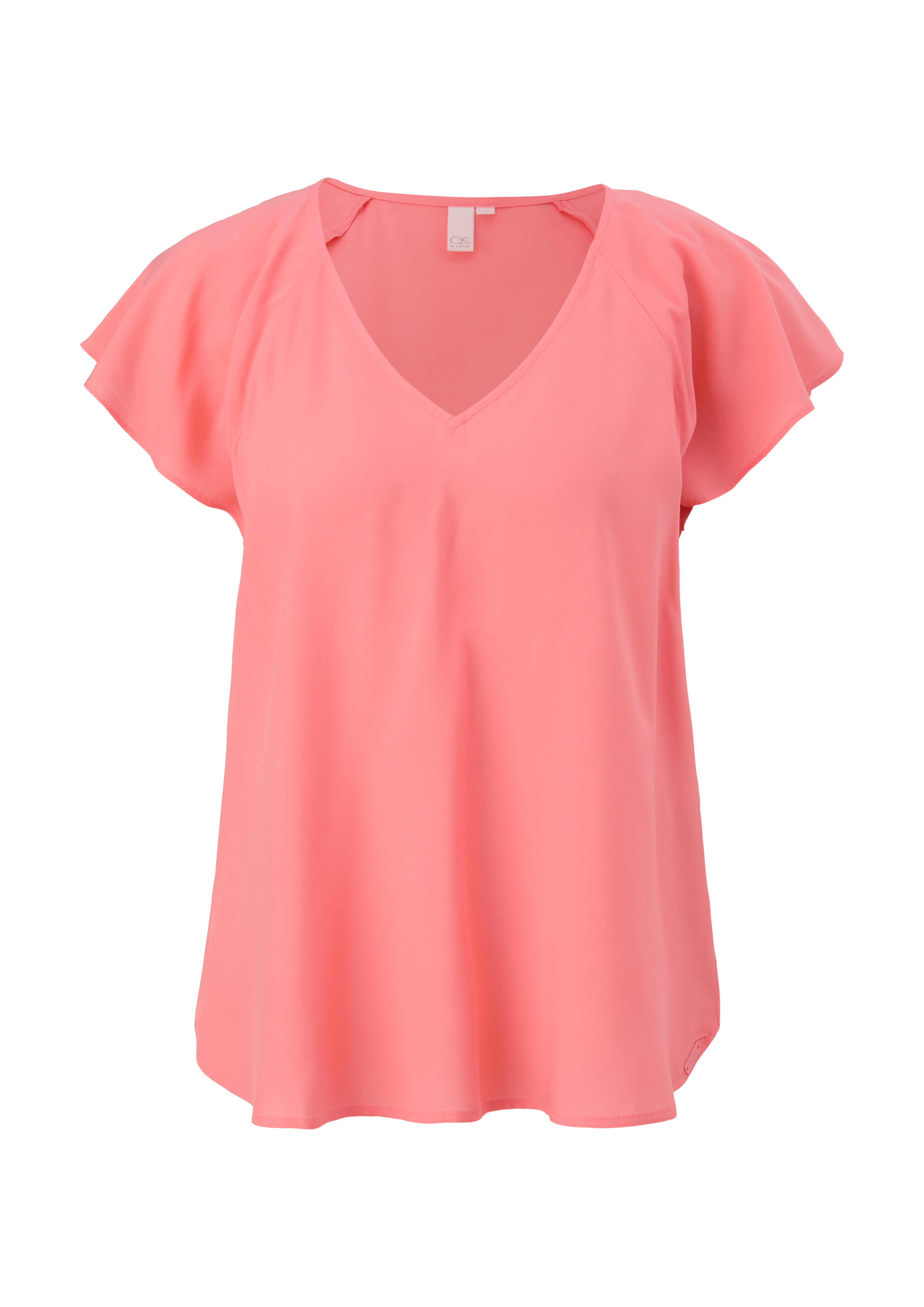 QS - Viskosebluse mit V-Ausschnitt, Damen, Rosa