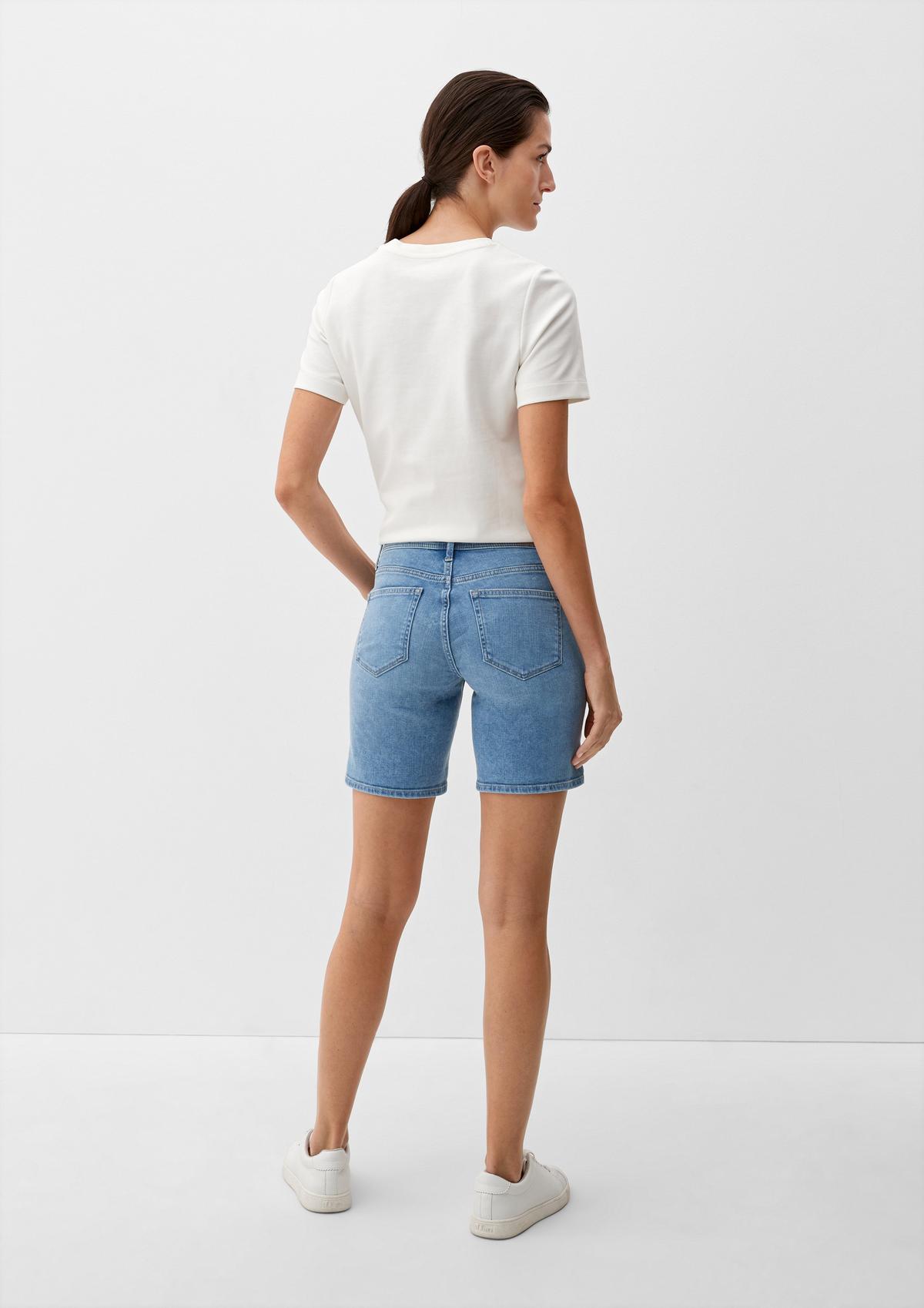 Slim fit: Bermuda shorts with - saddle light blue yoke