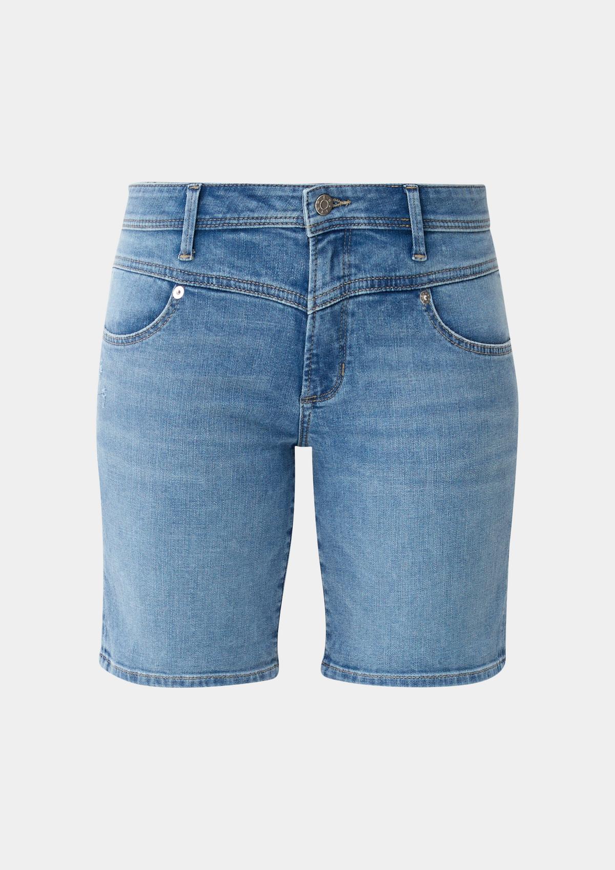 Slim fit: yoke light with saddle - blue Bermuda shorts