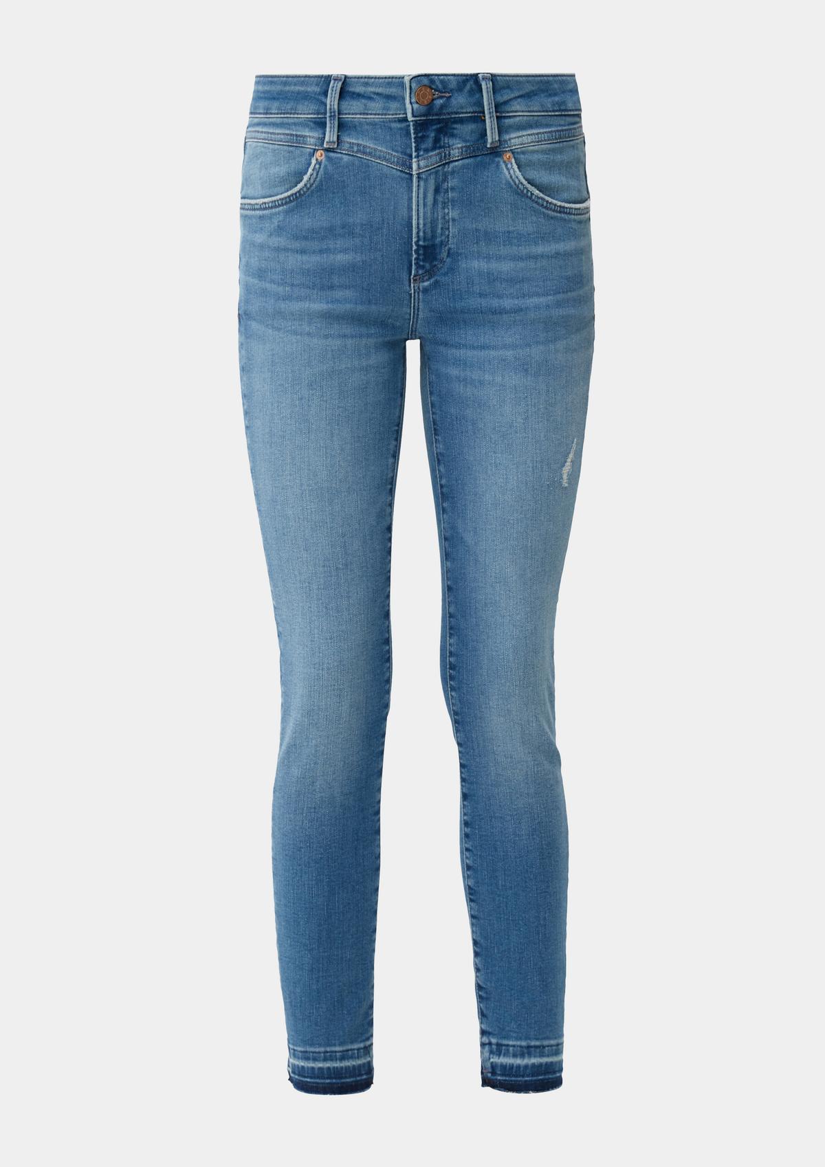 s.Oliver Skinny: jeans hlače s scefranim robom