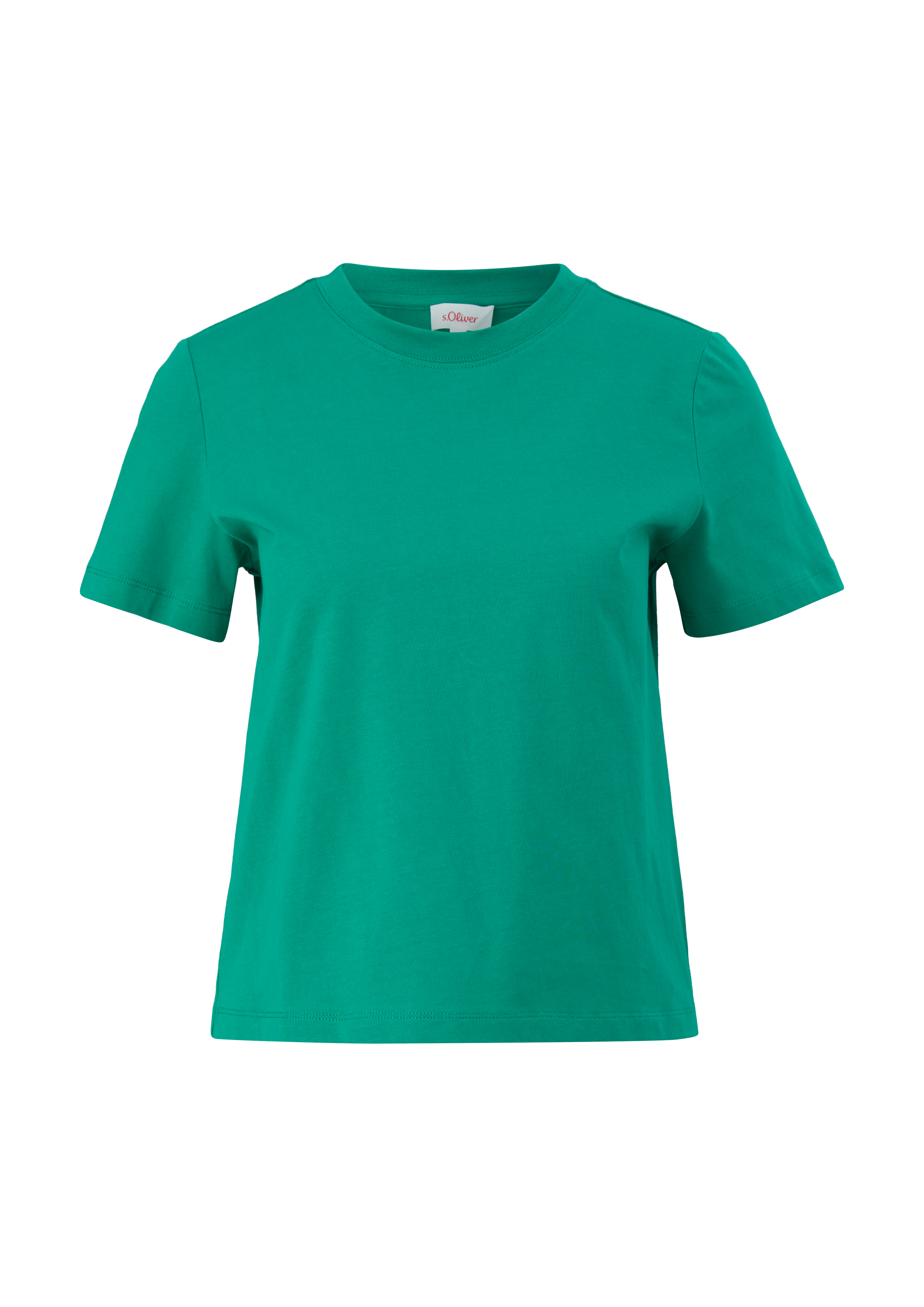 s.Oliver - T-Shirt mit Crew Neck-Ausschnitt, Damen, grün