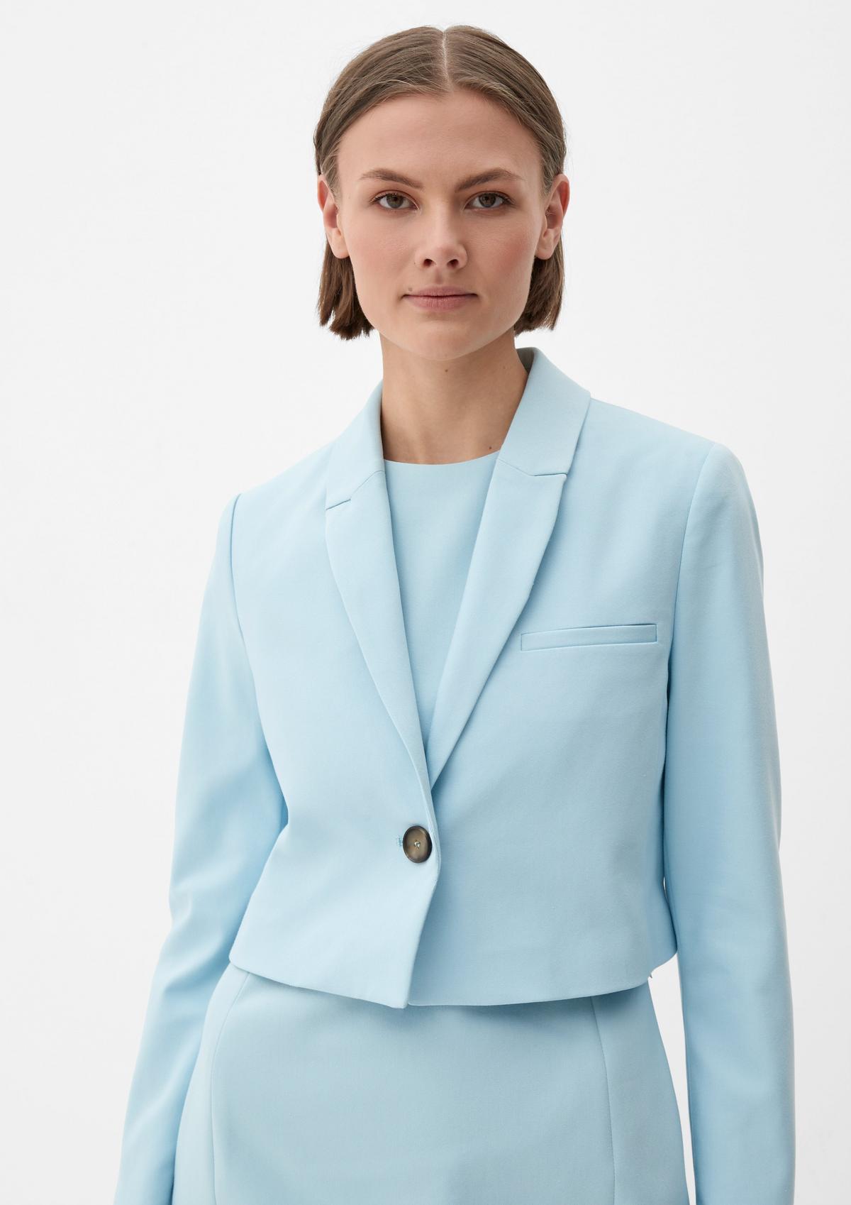 Cropped blazer made of a cotton blend