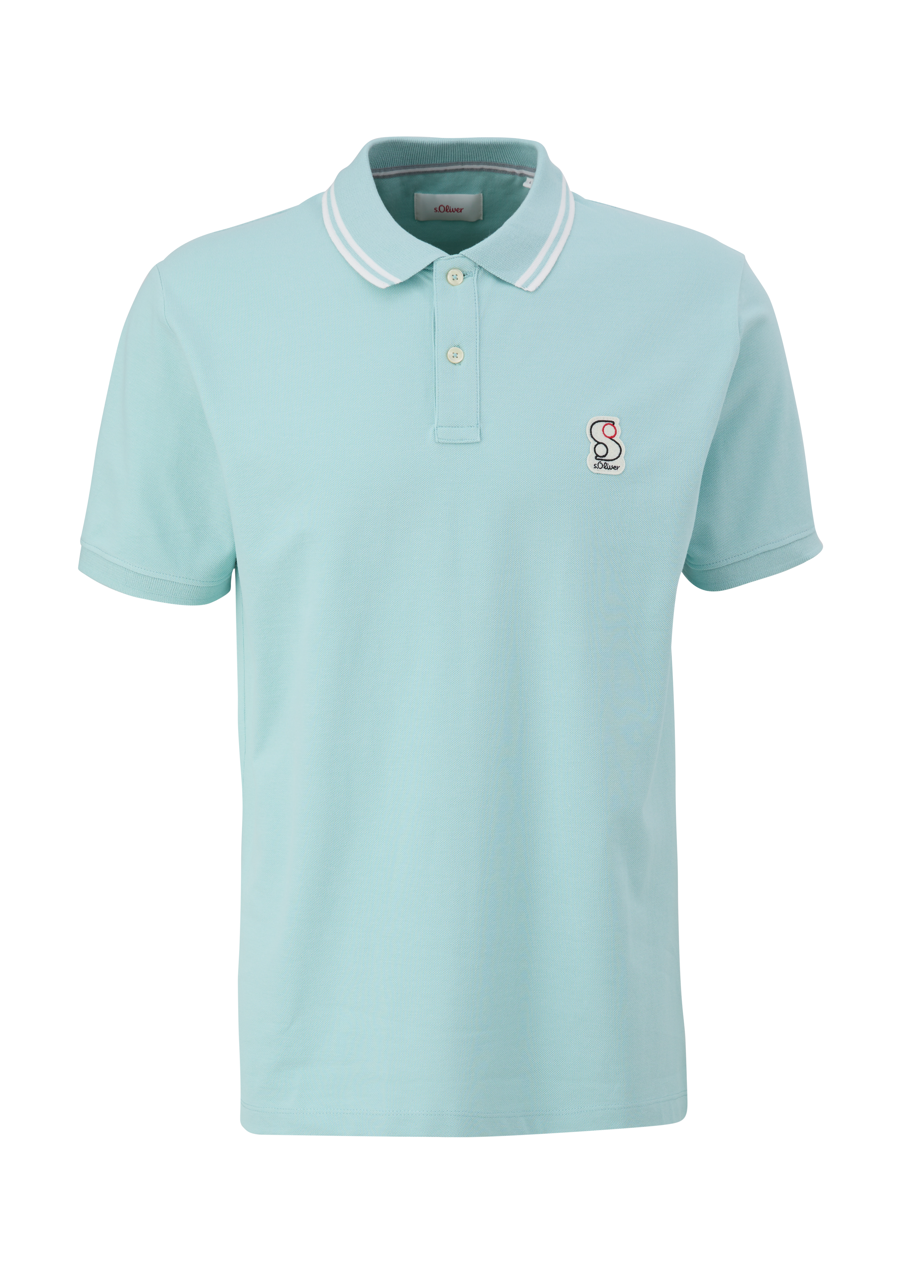 s.Oliver - Poloshirt mit Labelpatch, Herren, türkis