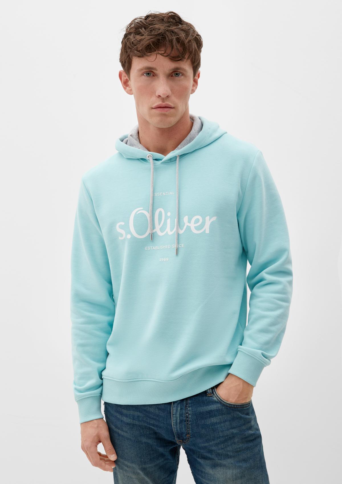 Hoodie with a front - print orange