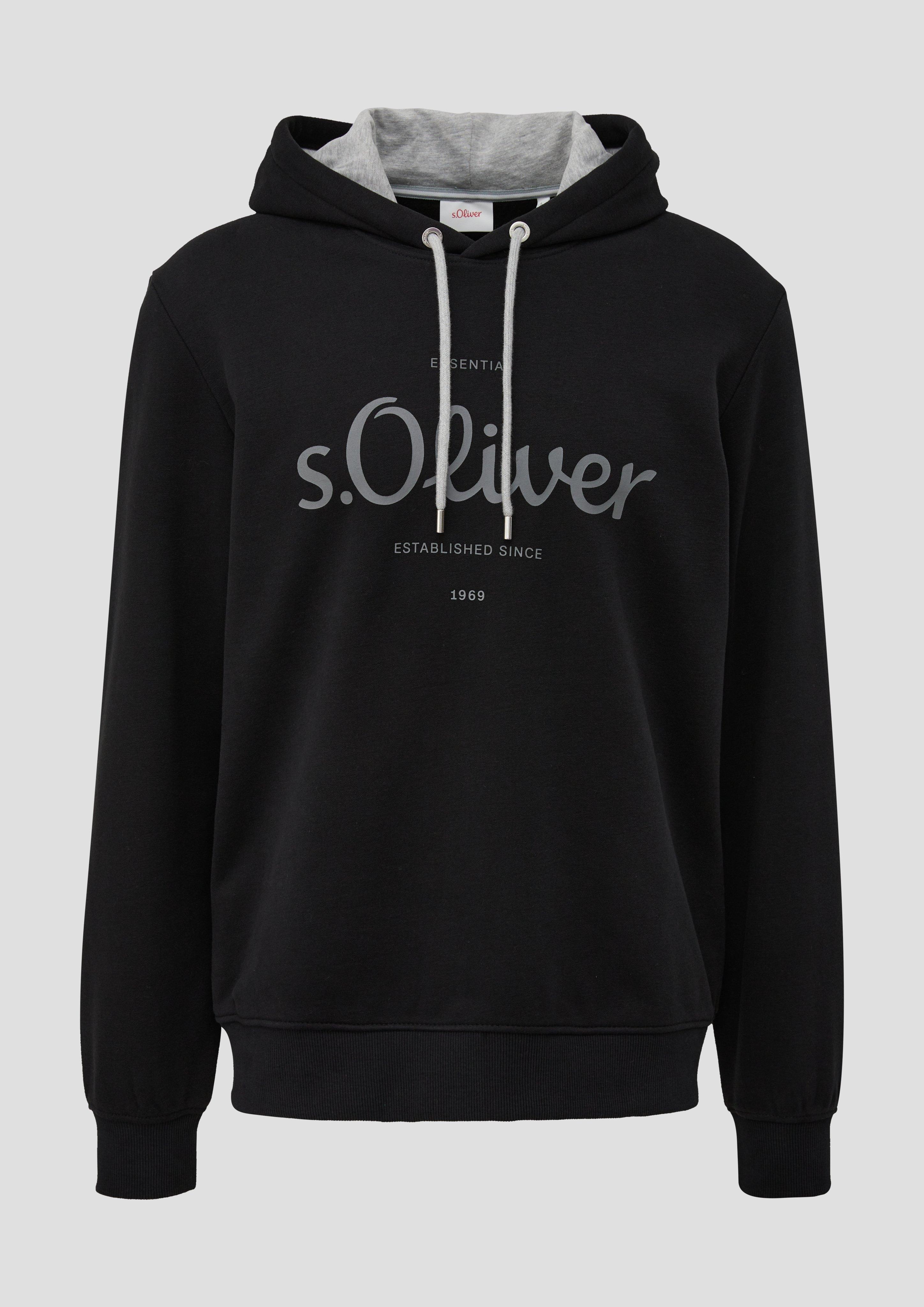 s.Oliver - Hoodie mit Frontprint, Herren, schwarz