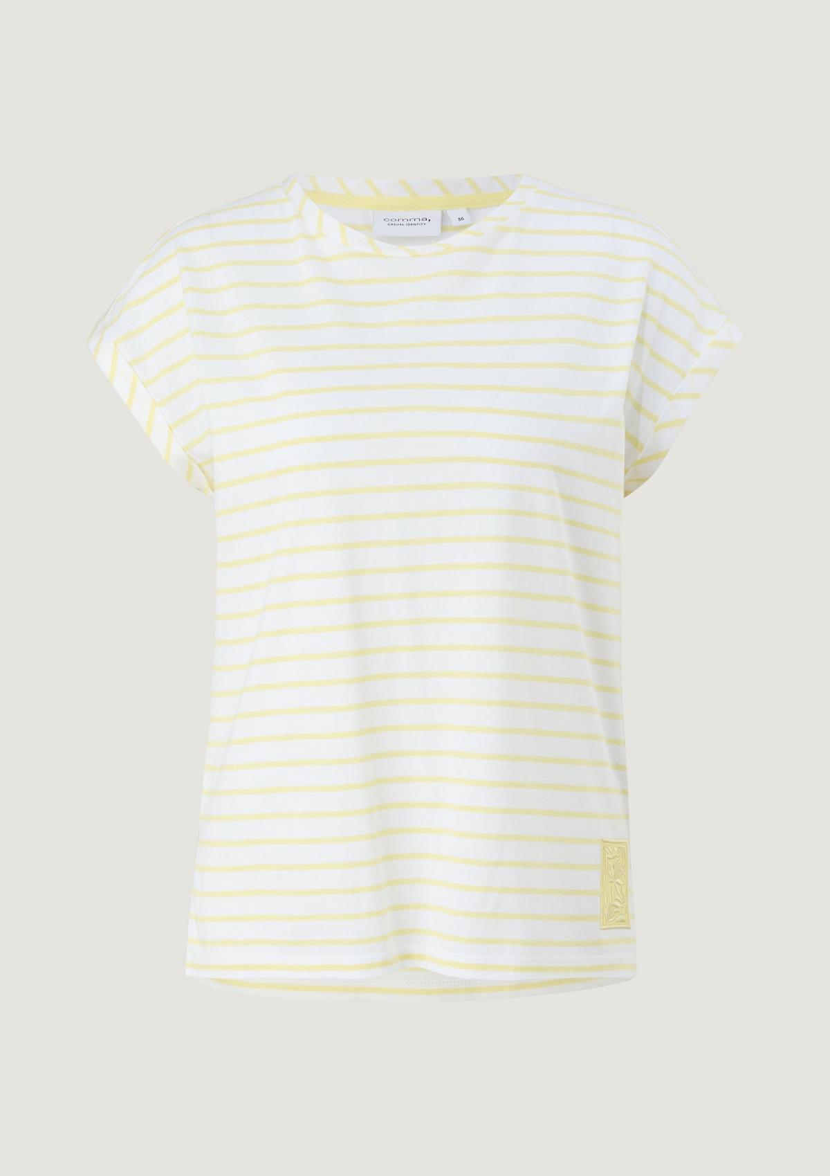 comma Striped top made of blended modal