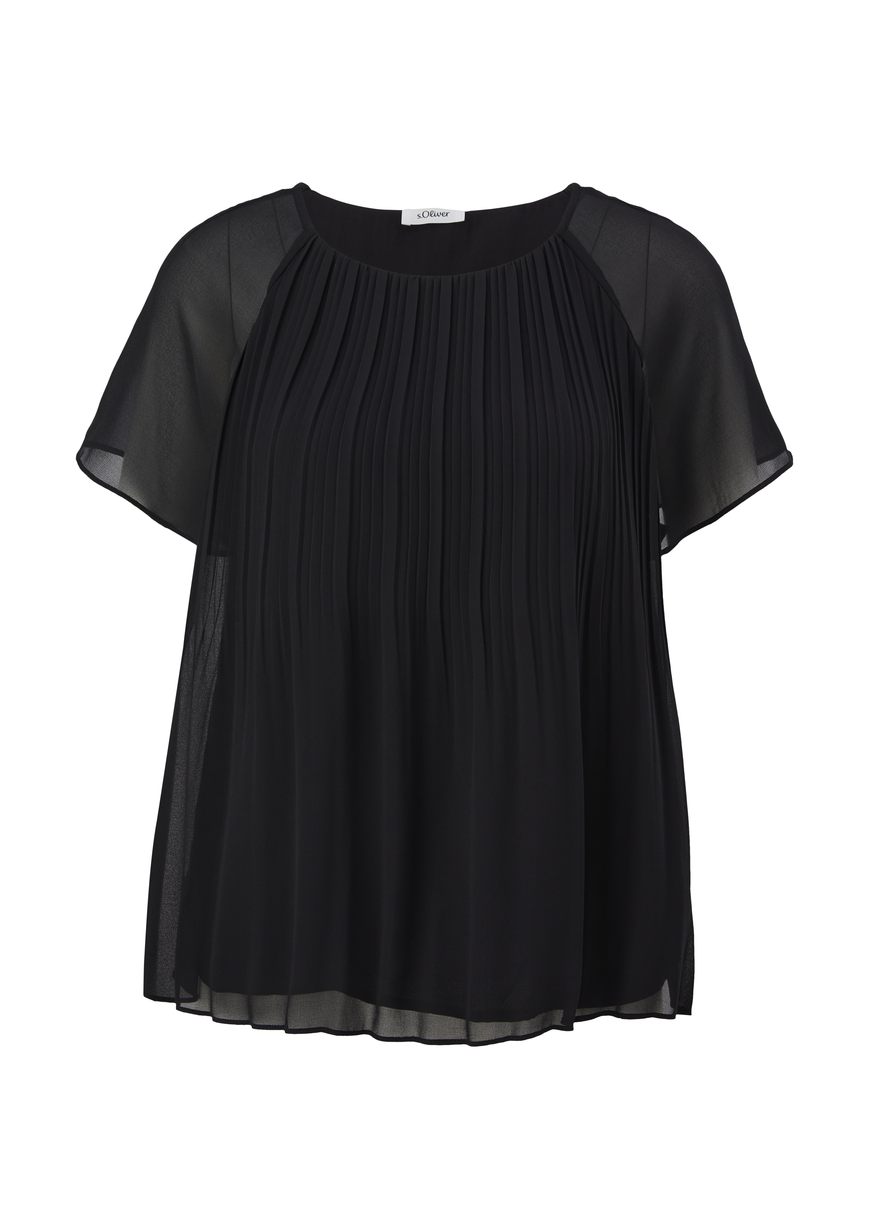 s.Oliver - Bluse mit Faltenstruktur, Damen, schwarz