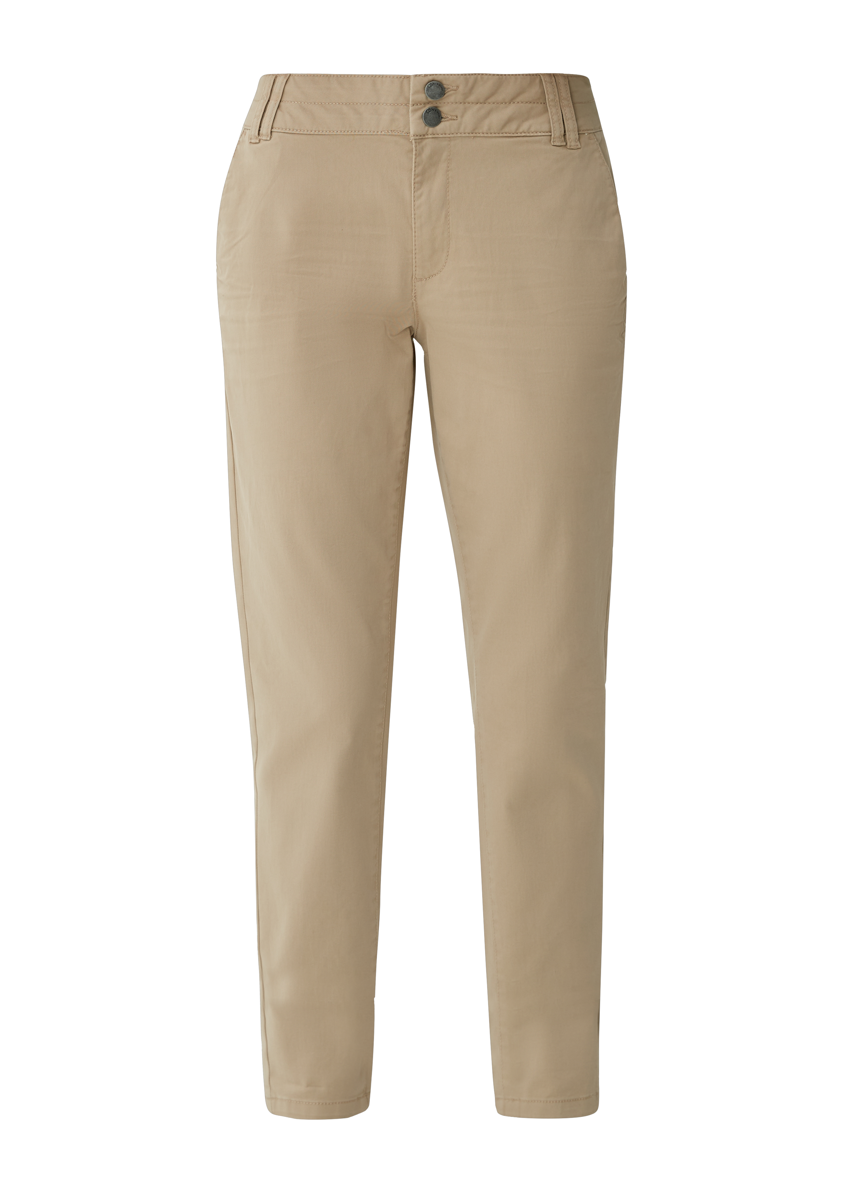 QS - Twillhose aus Baumwollstretch, Damen, Beige