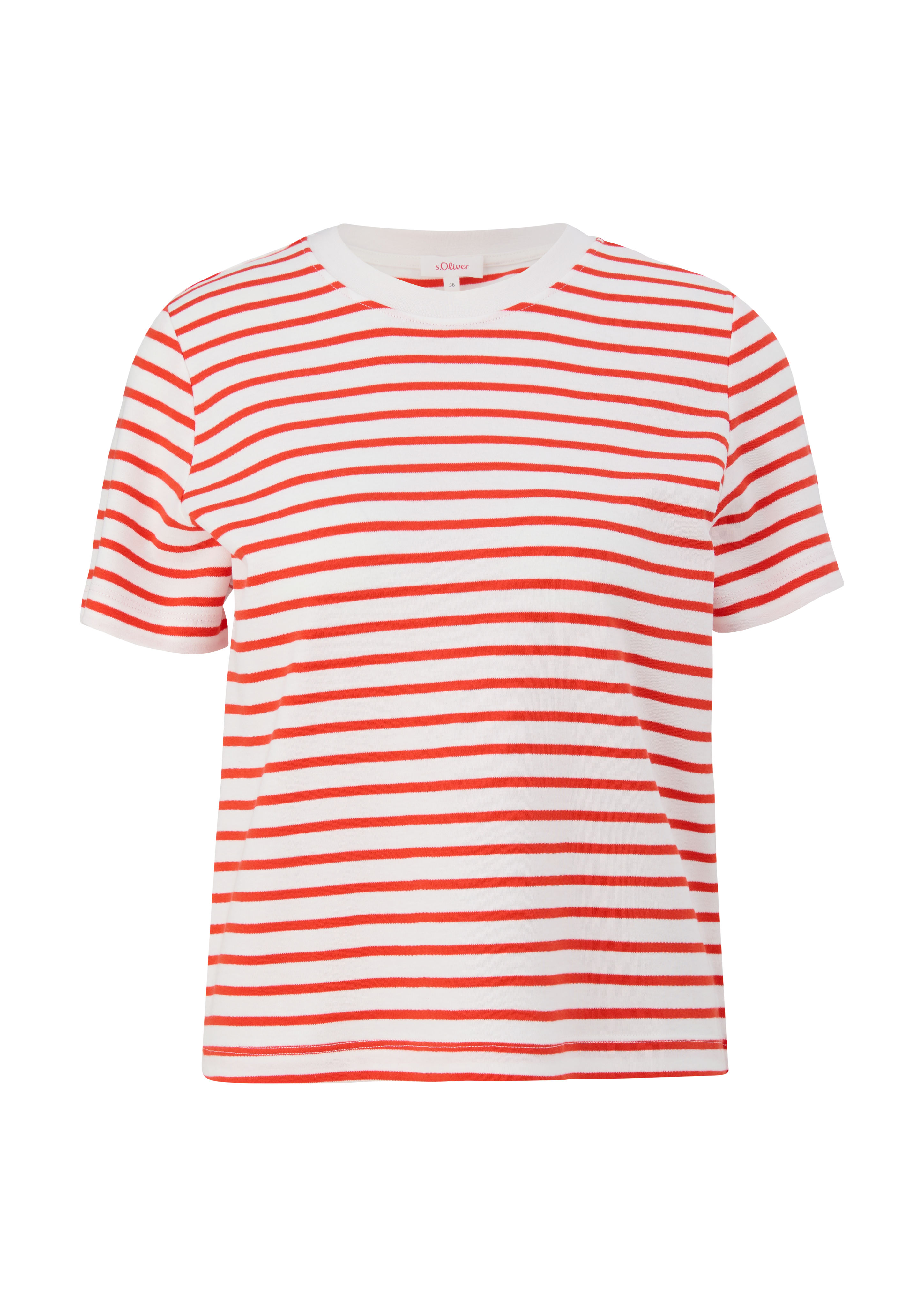 s.Oliver - Leicht verkürztes Baumwollshirt, Damen, Orange