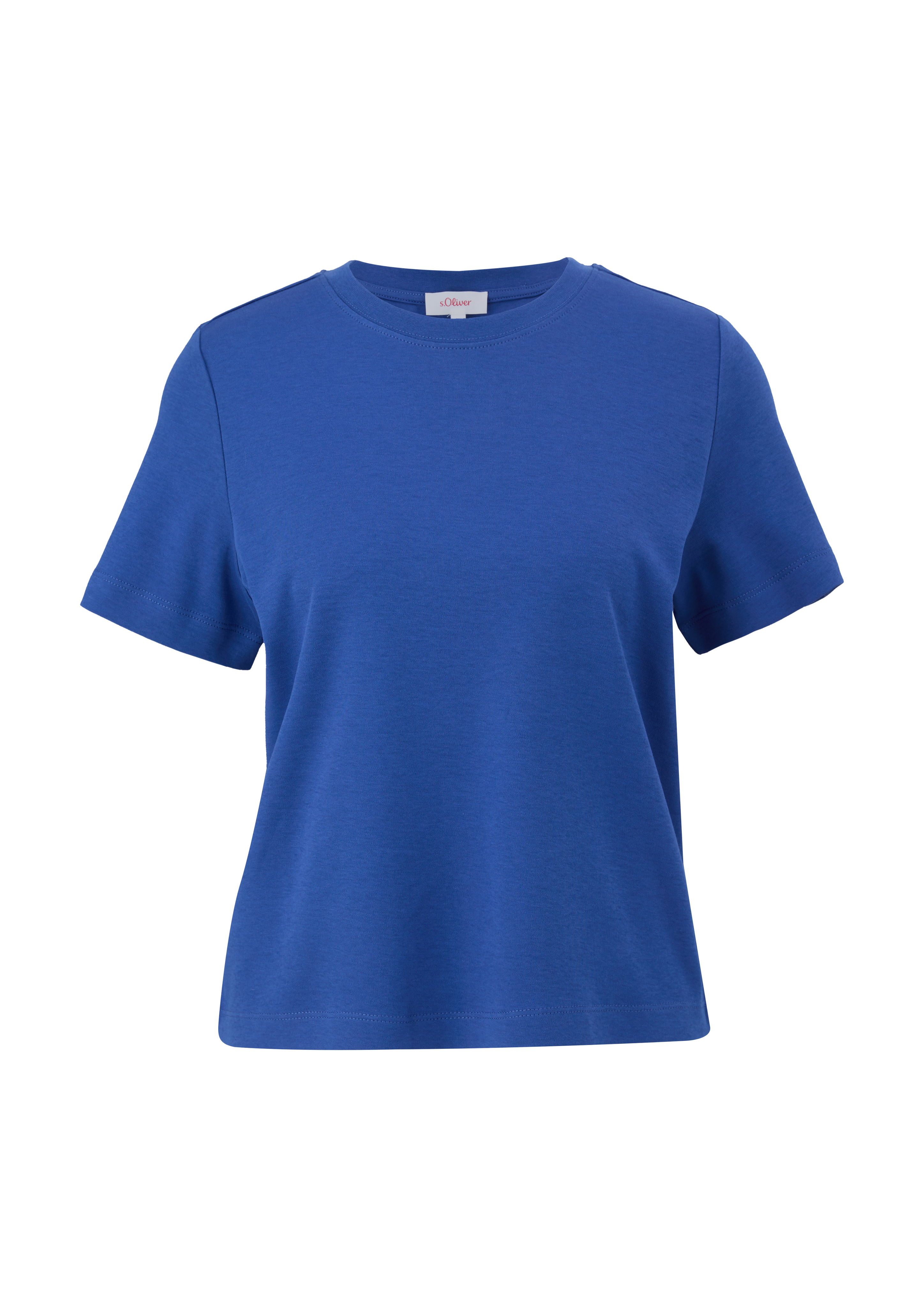 s.Oliver - Leicht verkürztes Baumwollshirt, Damen, blau