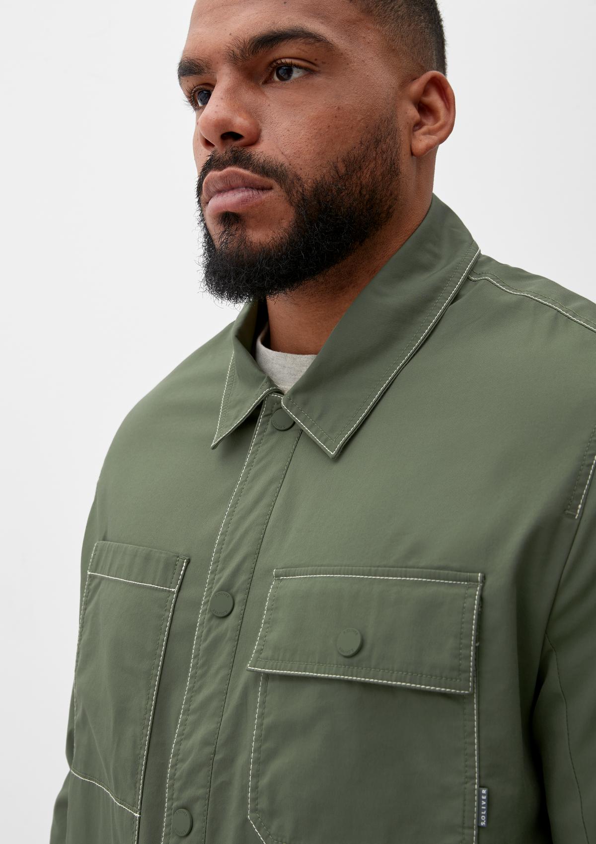 s.Oliver Twill overshirt with breast pockets