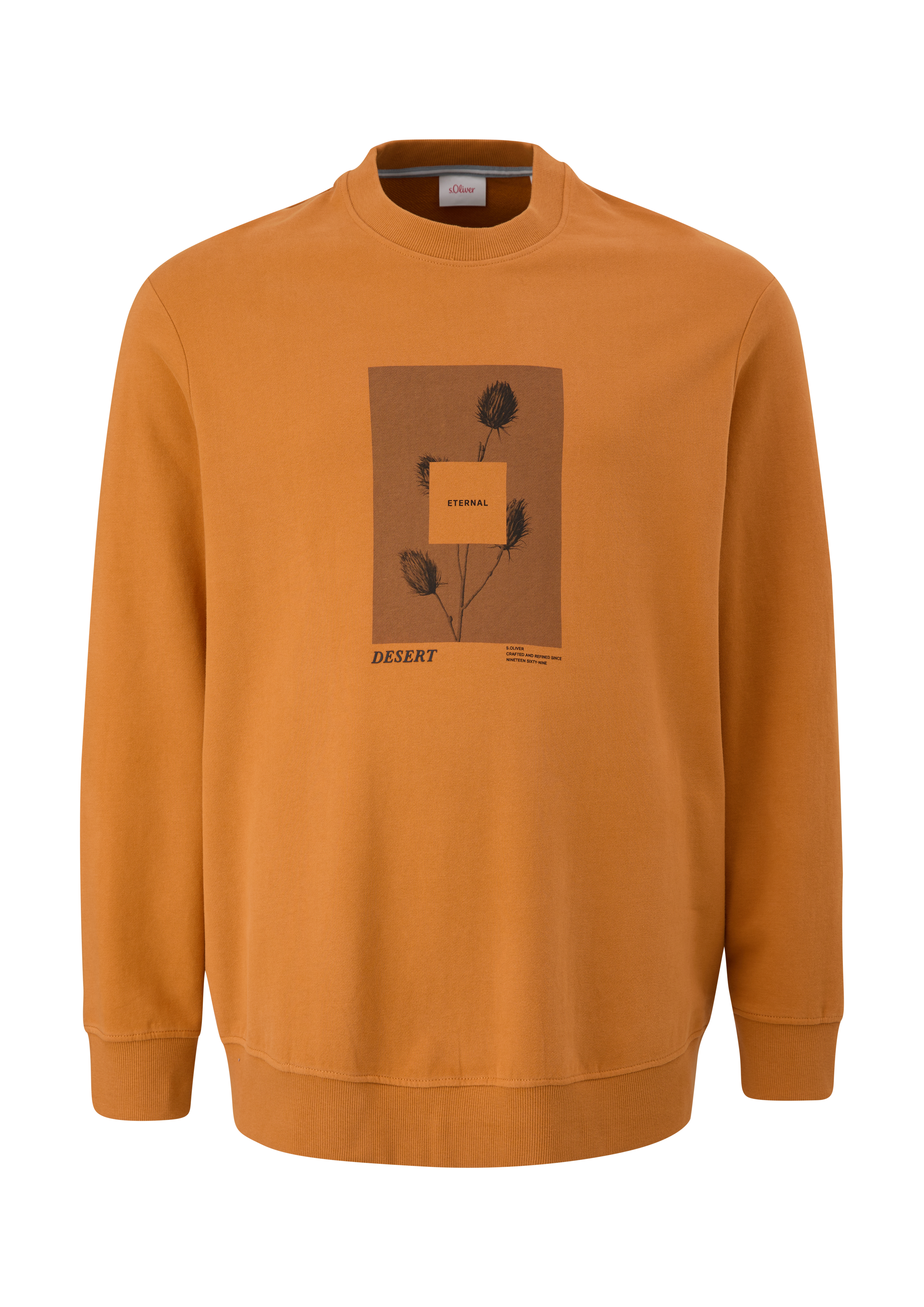 s.Oliver - Sweatshirt mit Frontprint, Herren, Orange