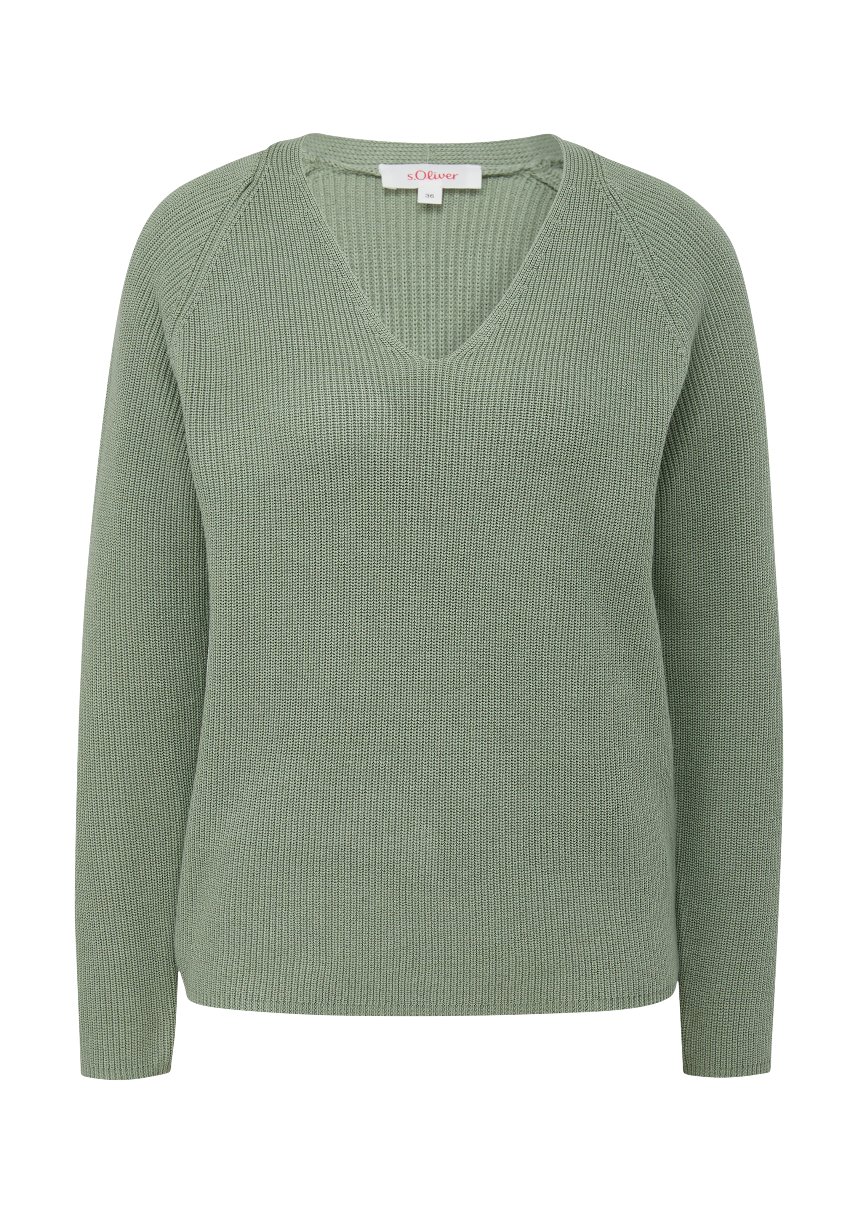 s.Oliver - Strickpullover mit Raglanärmeln, Damen, grün