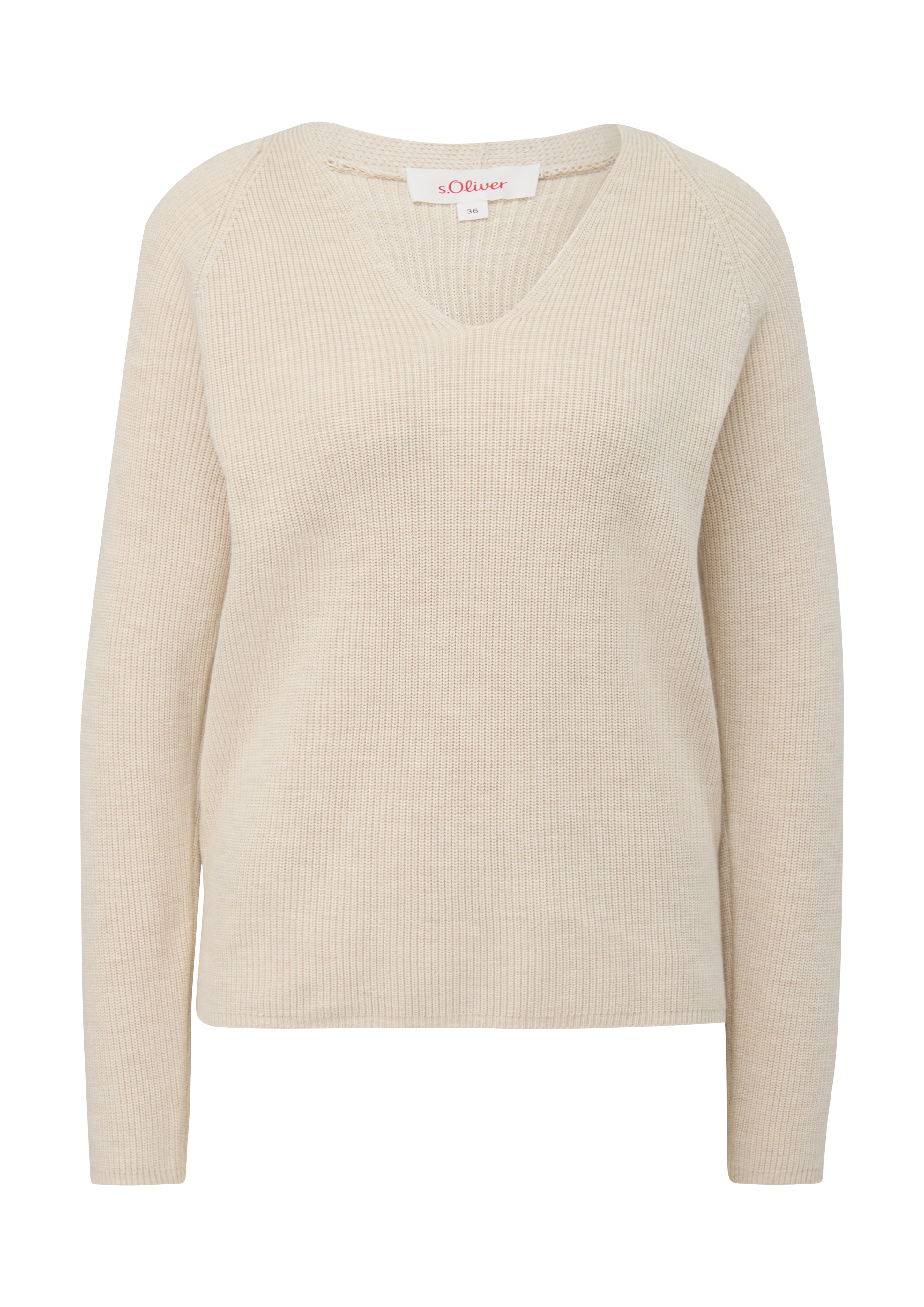 s.Oliver - Strickpullover mit Raglanärmeln, Damen, Beige