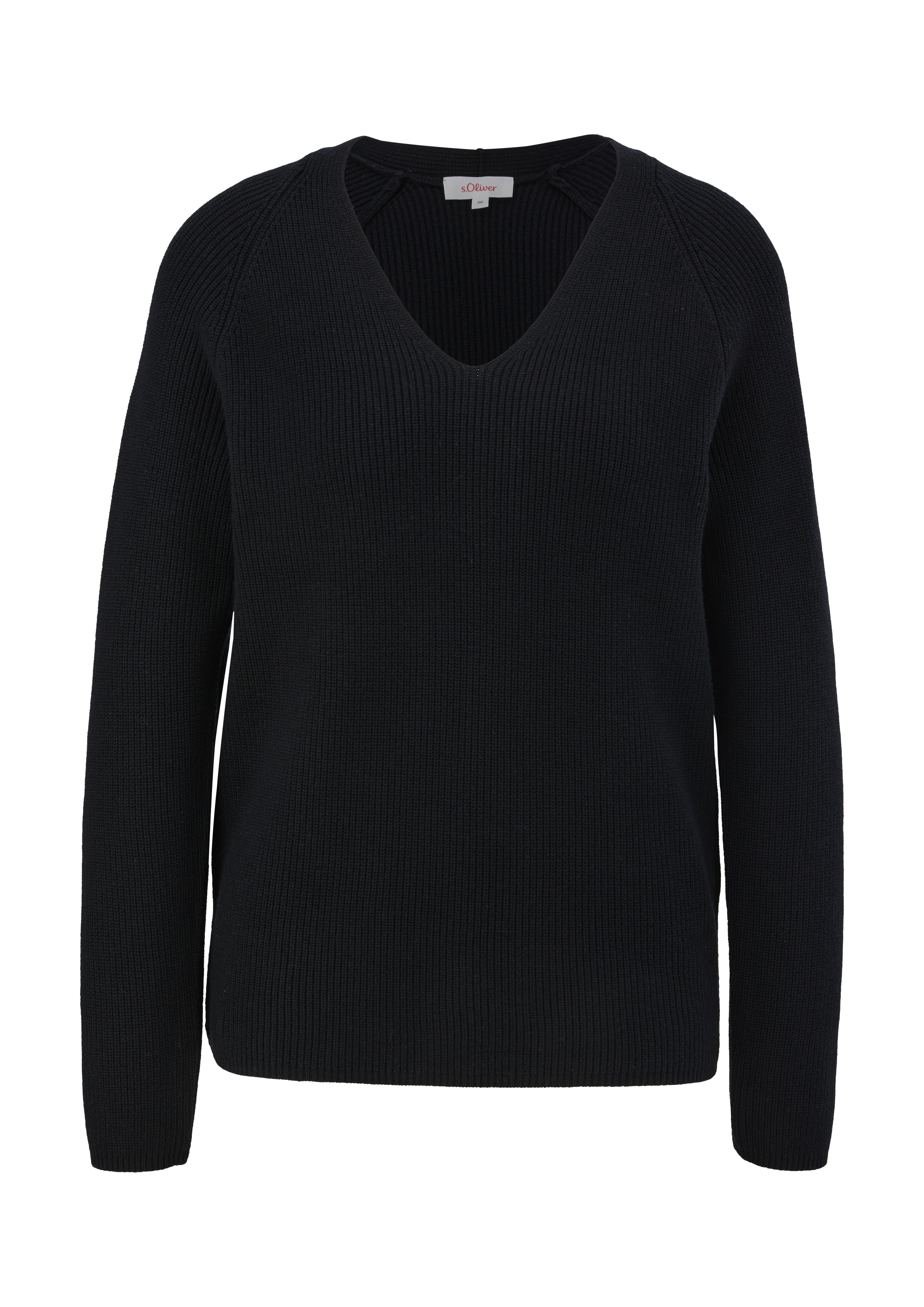Thumbnail - s.Oliver - Strickpullover mit Raglanärmeln, Damen, schwarz