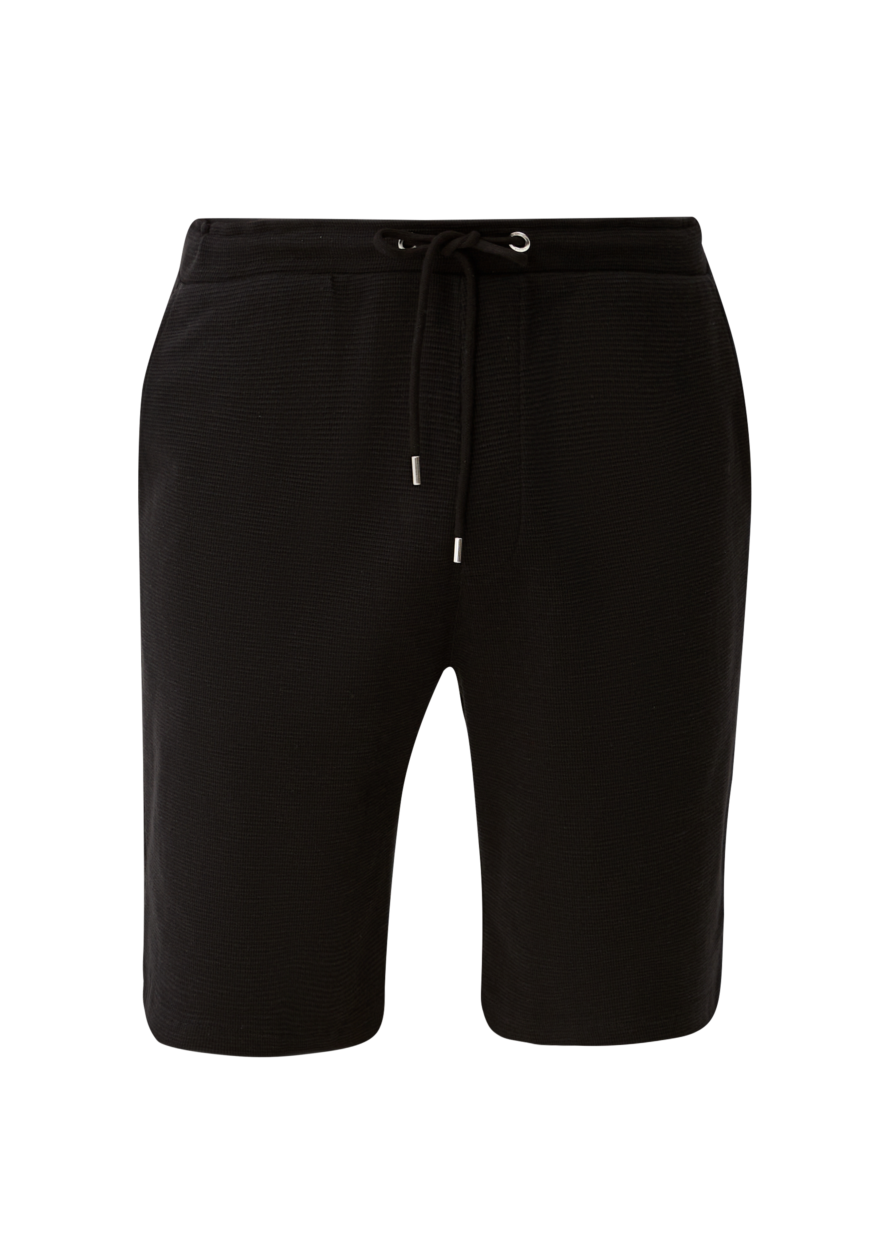 s.Oliver - Relaxed: Shorts mit Waffelpiqué-Struktur, Herren, schwarz
