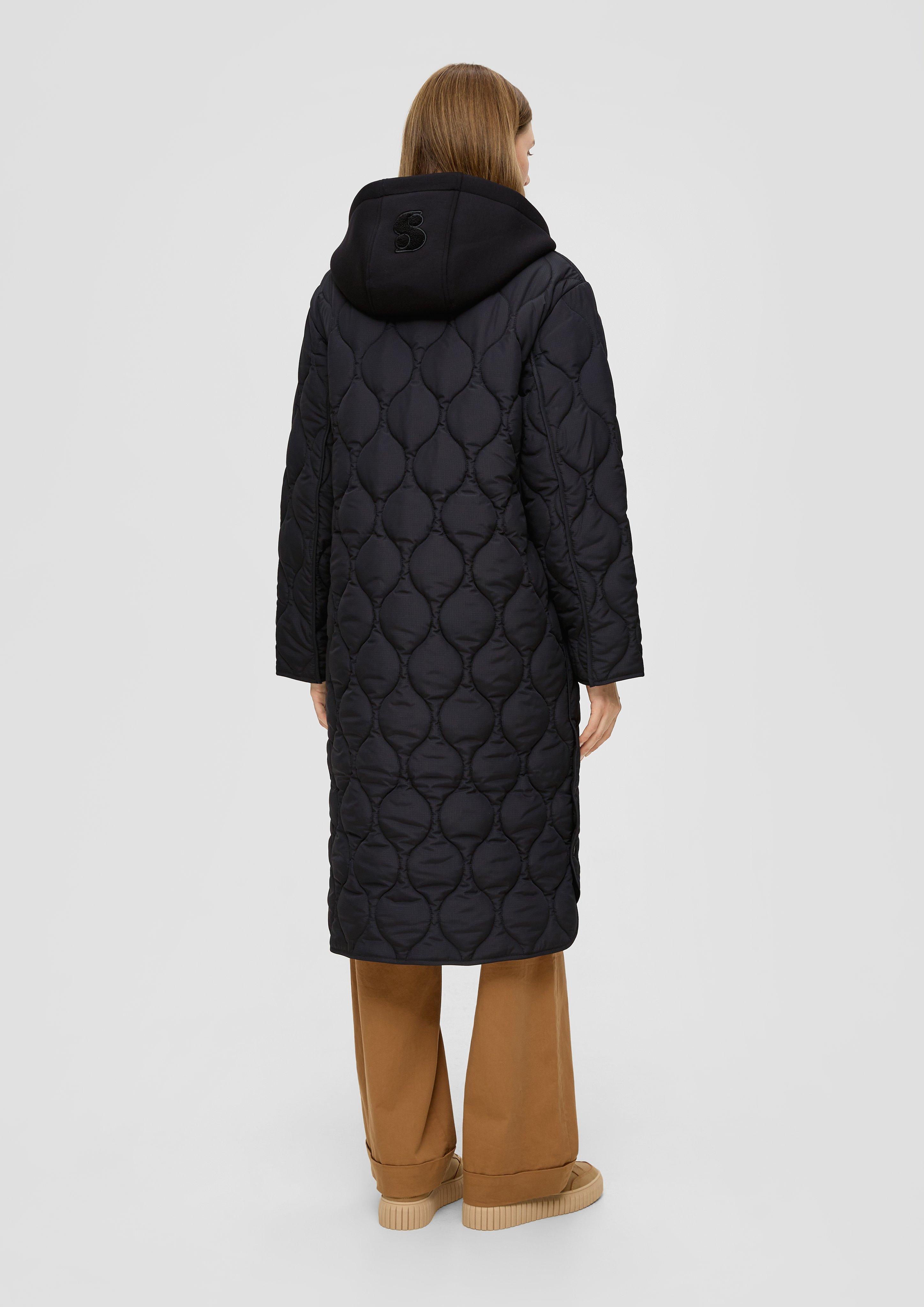 Quilted coat in a mix of materials olive s.Oliver