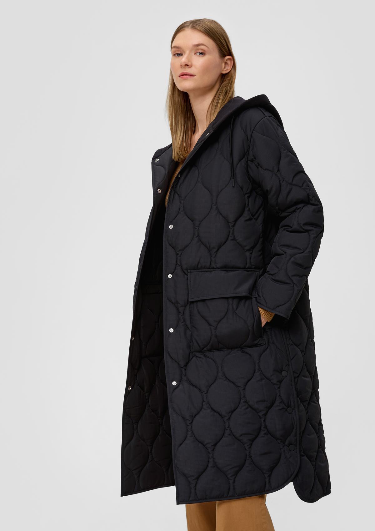 a of materials in mix olive Quilted coat -