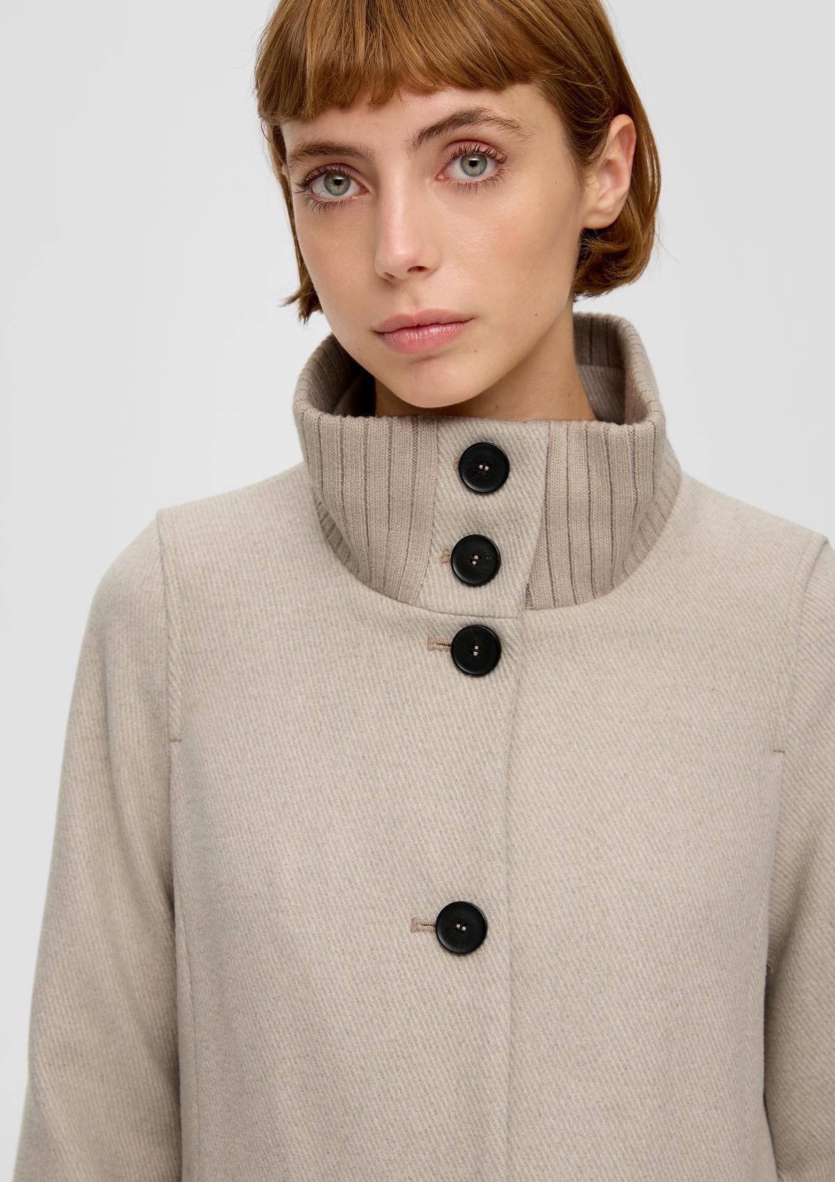 s.Oliver Jacket with a rib knit stand-up collar