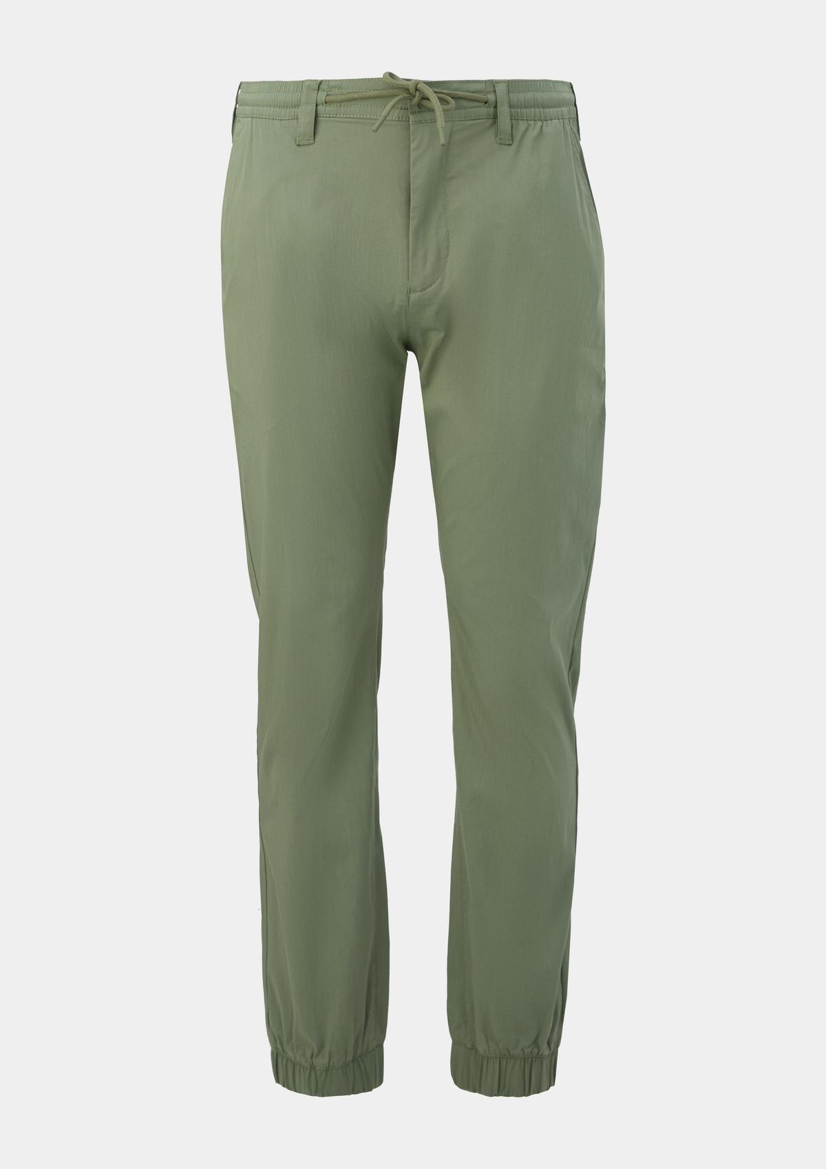 s.Oliver Regular : pantalon en twill à ceinture élastique