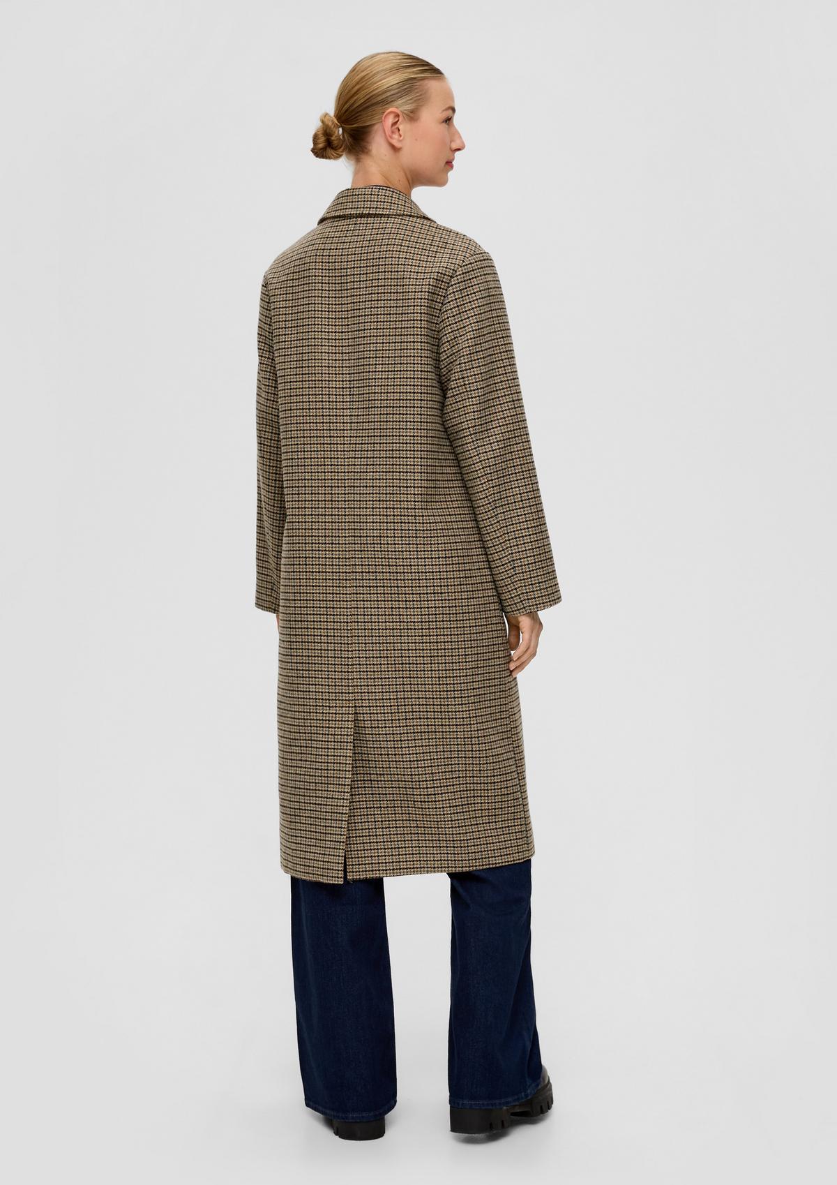 s.Oliver Check coat with wool