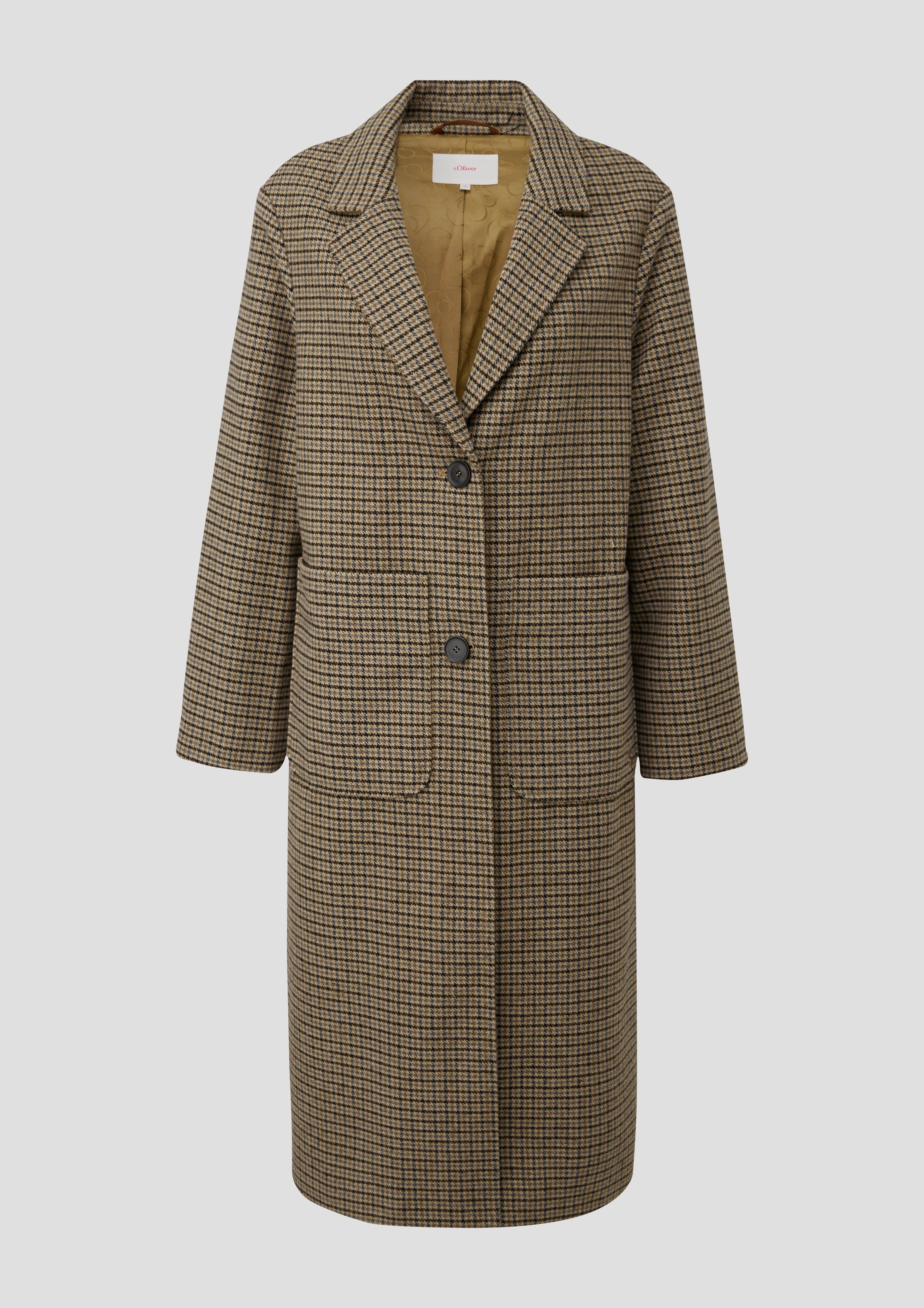 Check coat with wool - black | s.Oliver Check coat with wool - black | s.Oliver