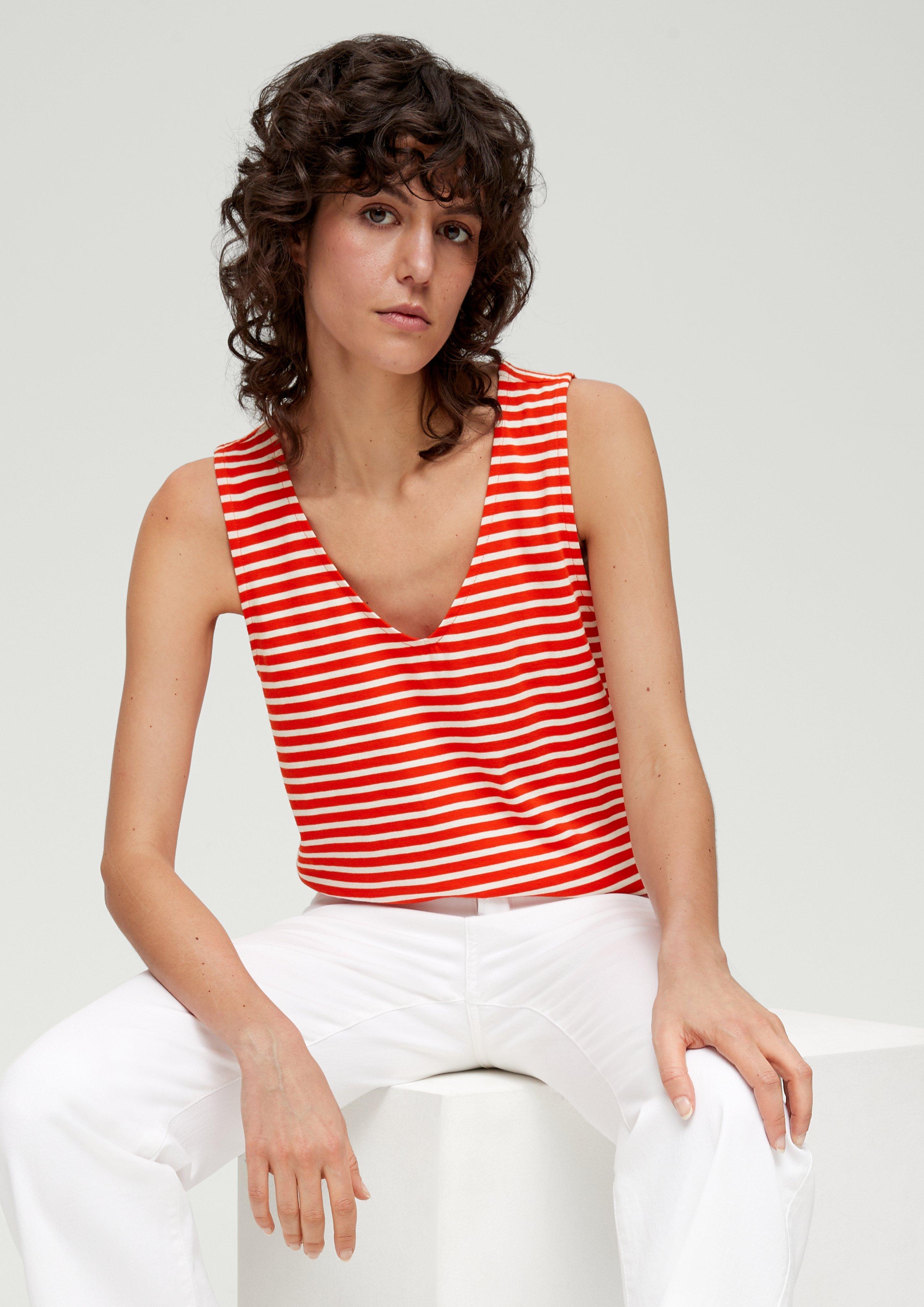 Ärmelloses Shirt aus Baumwolle dunkelorange s.Oliver