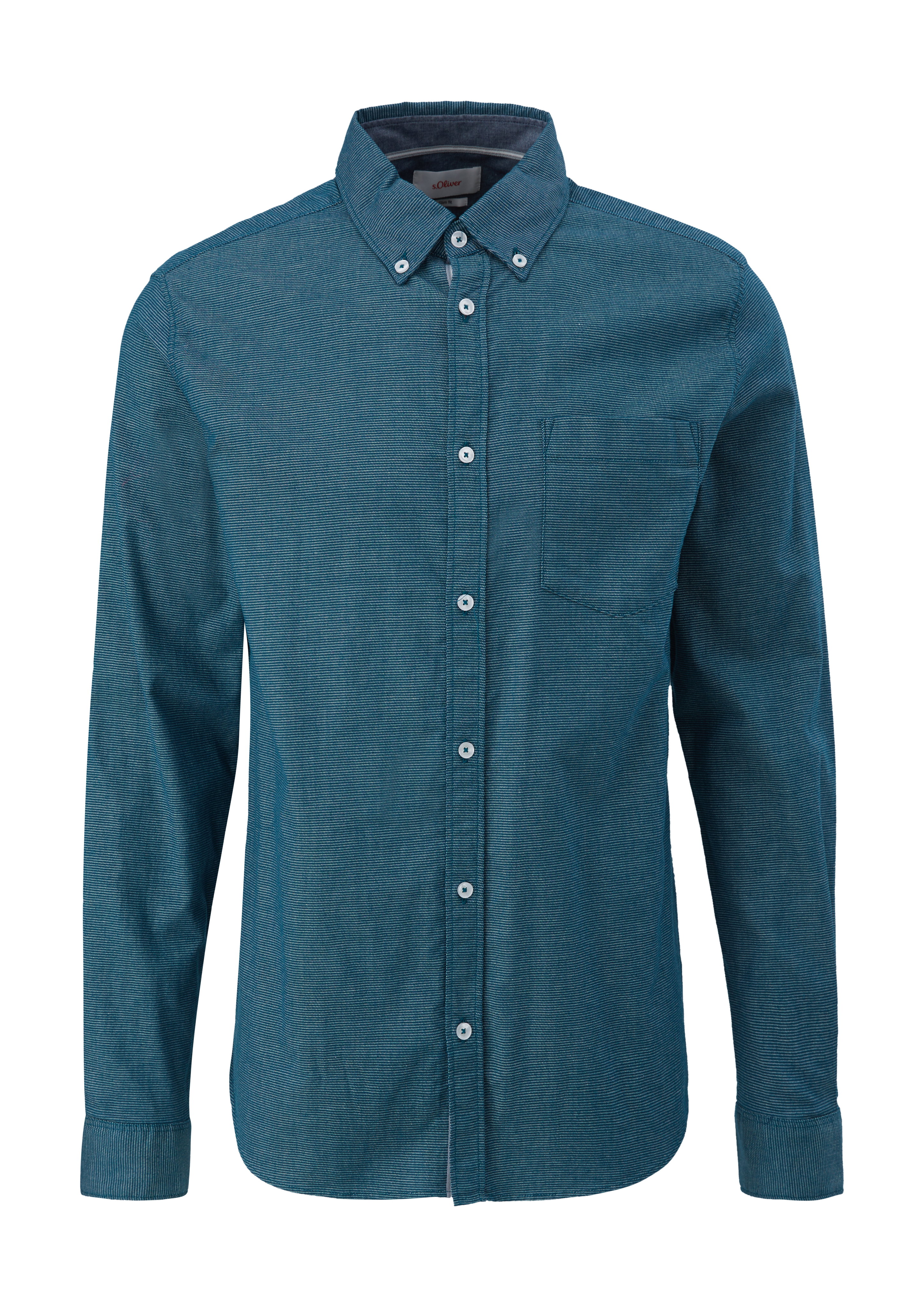 s.Oliver - Slim: Hemd aus Baumwollmix, Herren, Blau