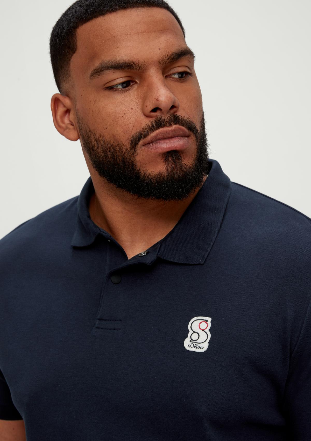 logo navy - Polo shirt appliqué with a