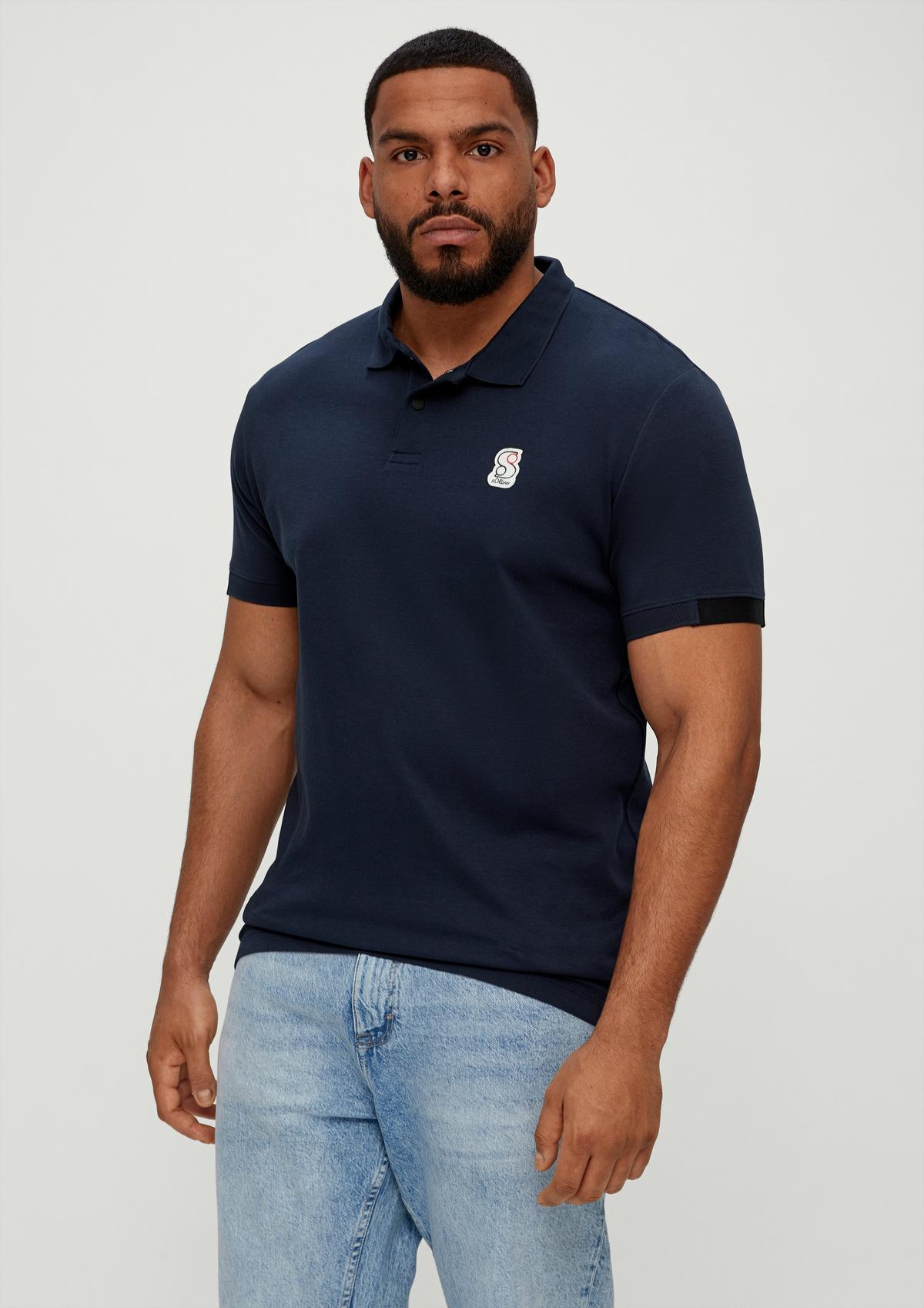 Polo shirt with a logo appliqué navy 