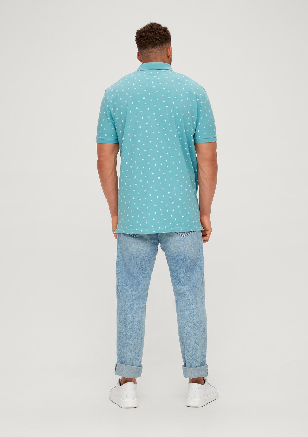 Polo shirt with a minimalist print - navy