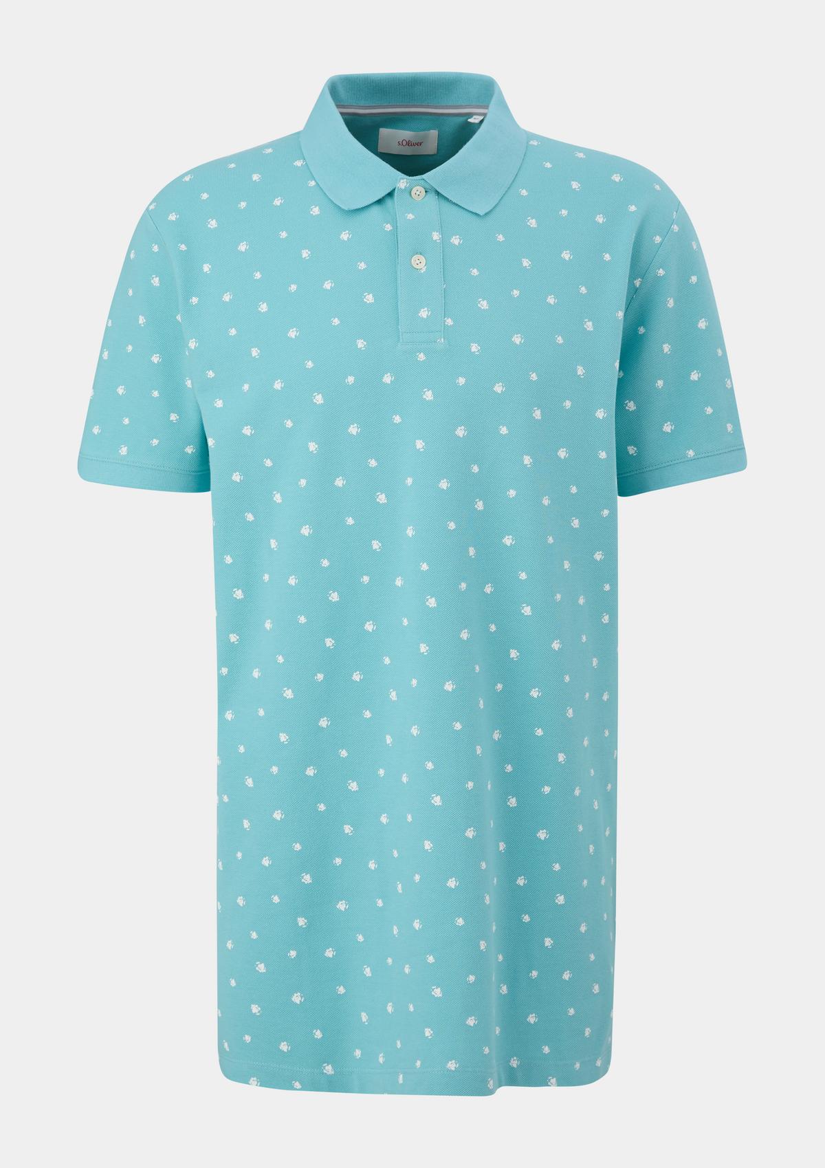 Polo shirt with minimalist print navy a 