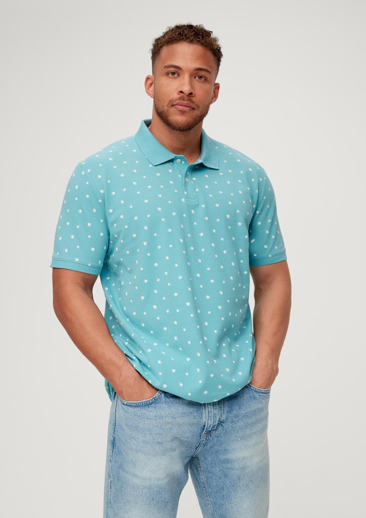 Polo minimalist - with a print navy shirt
