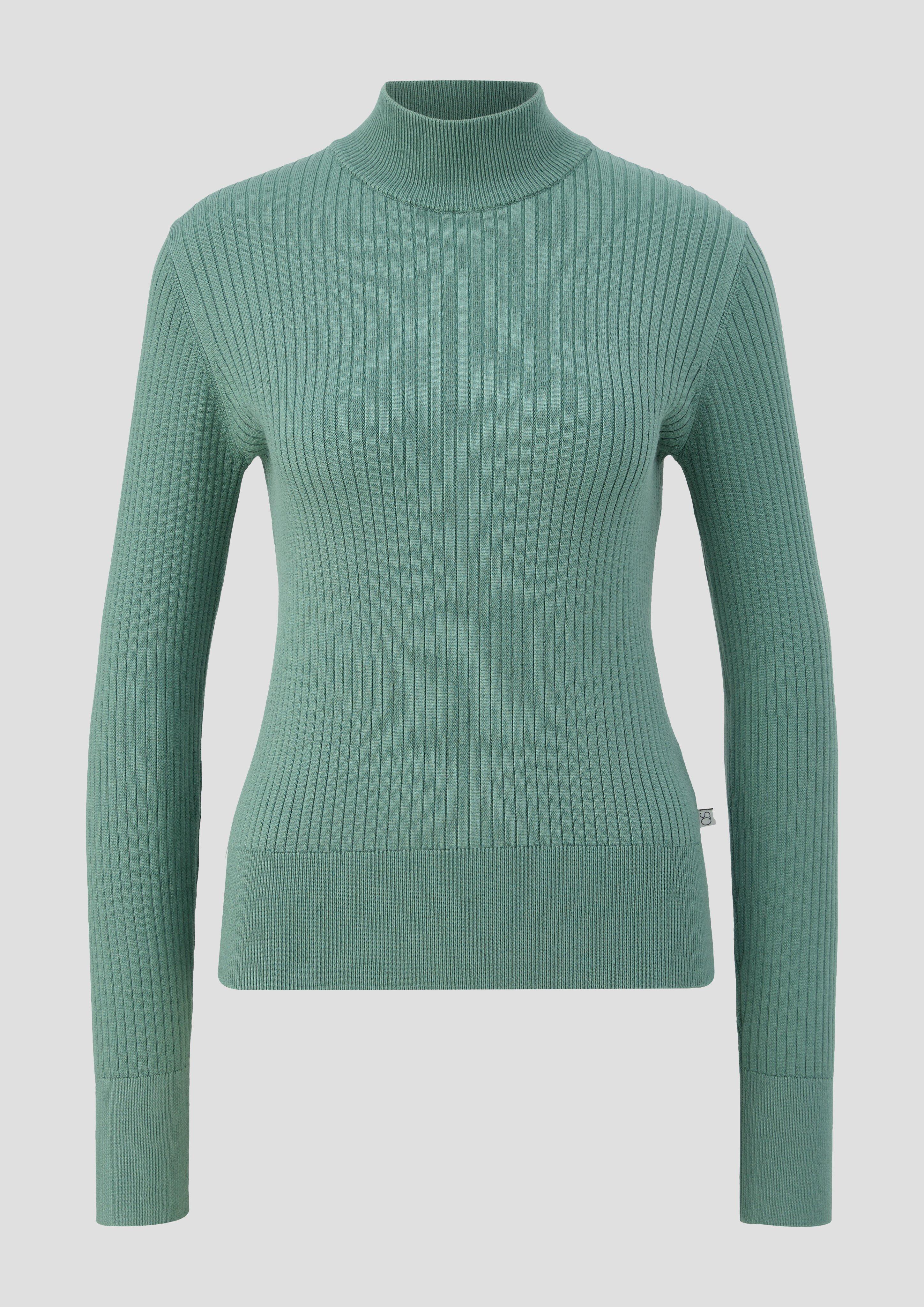 QS - Strickpullover aus Viskosemix, Damen, Blau