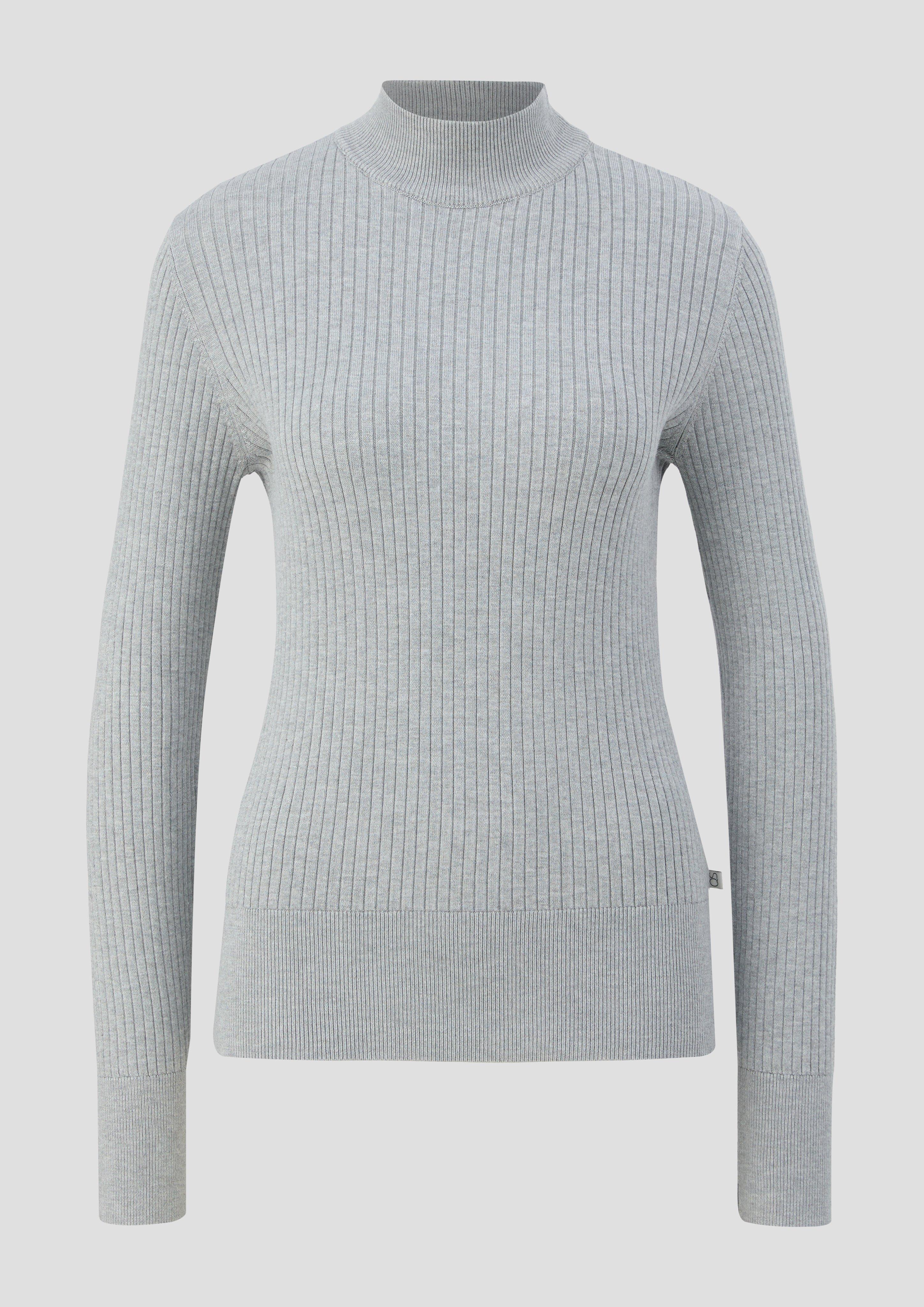 QS - Strickpullover aus Viskosemix, Damen, grau