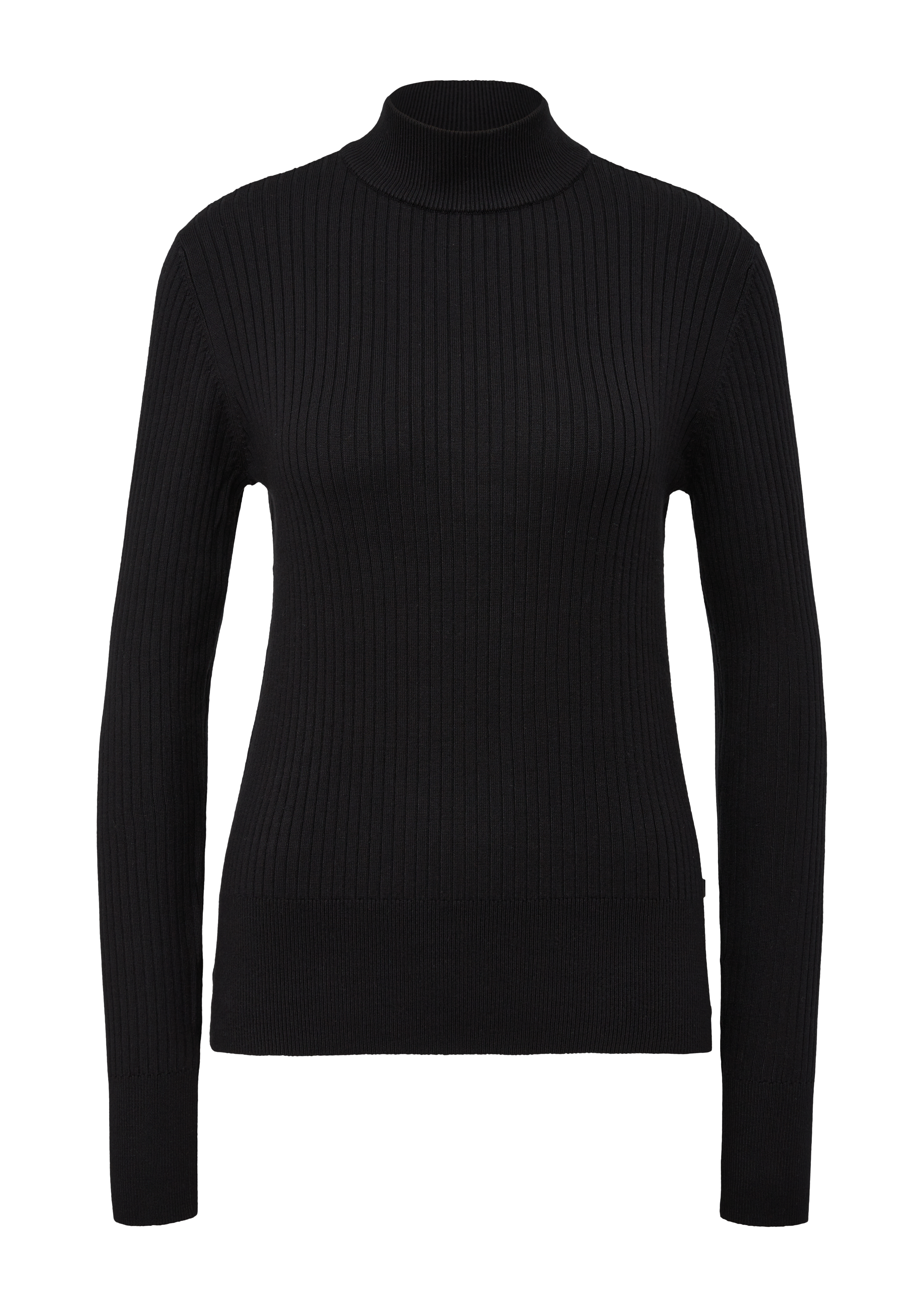 QS - Strickpullover aus Viskosemix, Damen, schwarz