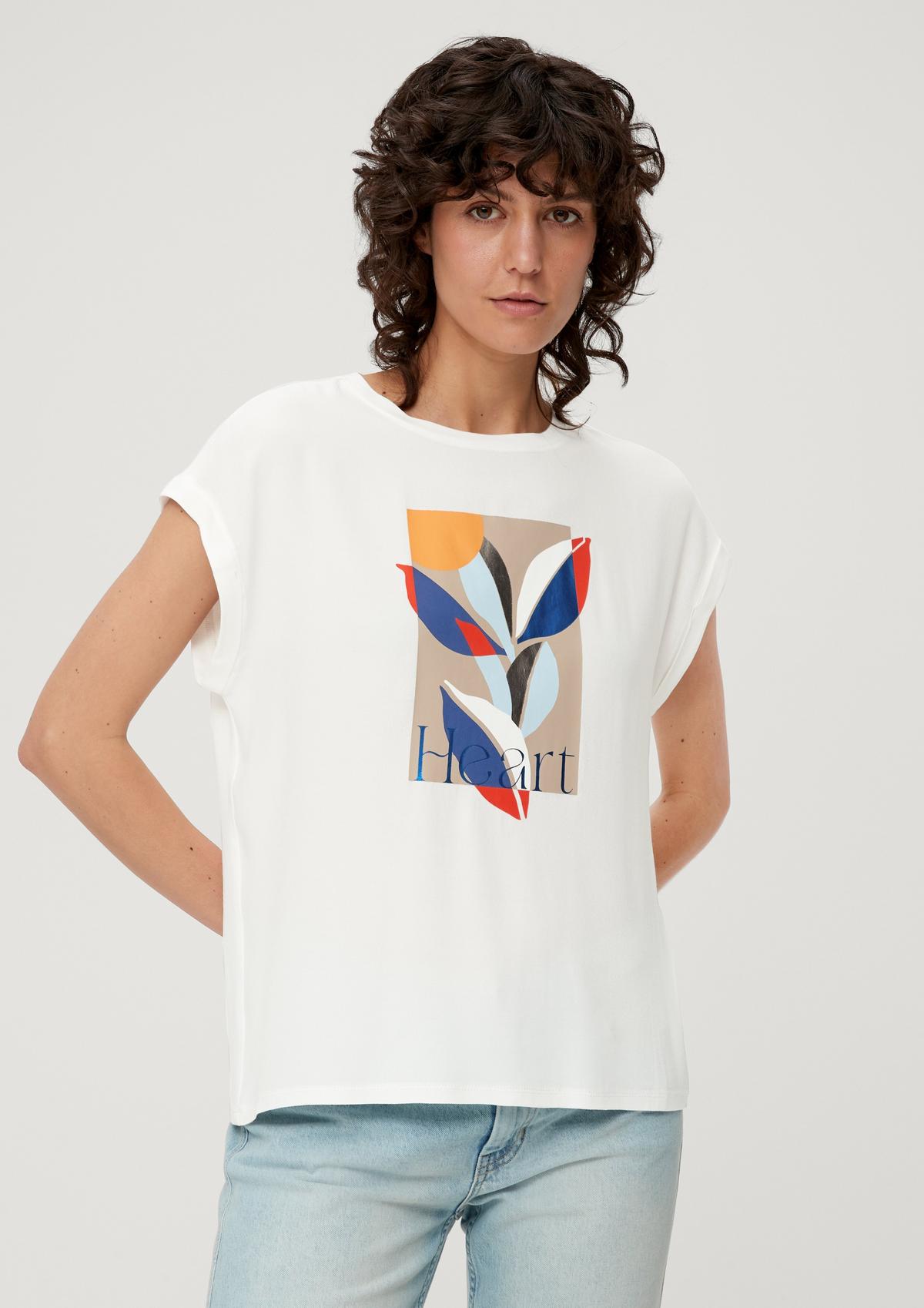 T-Shirt mit - ecru Frontprint