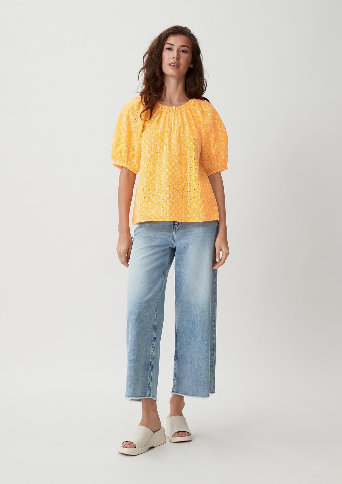 comma Bluse mit Broderie Anglaise