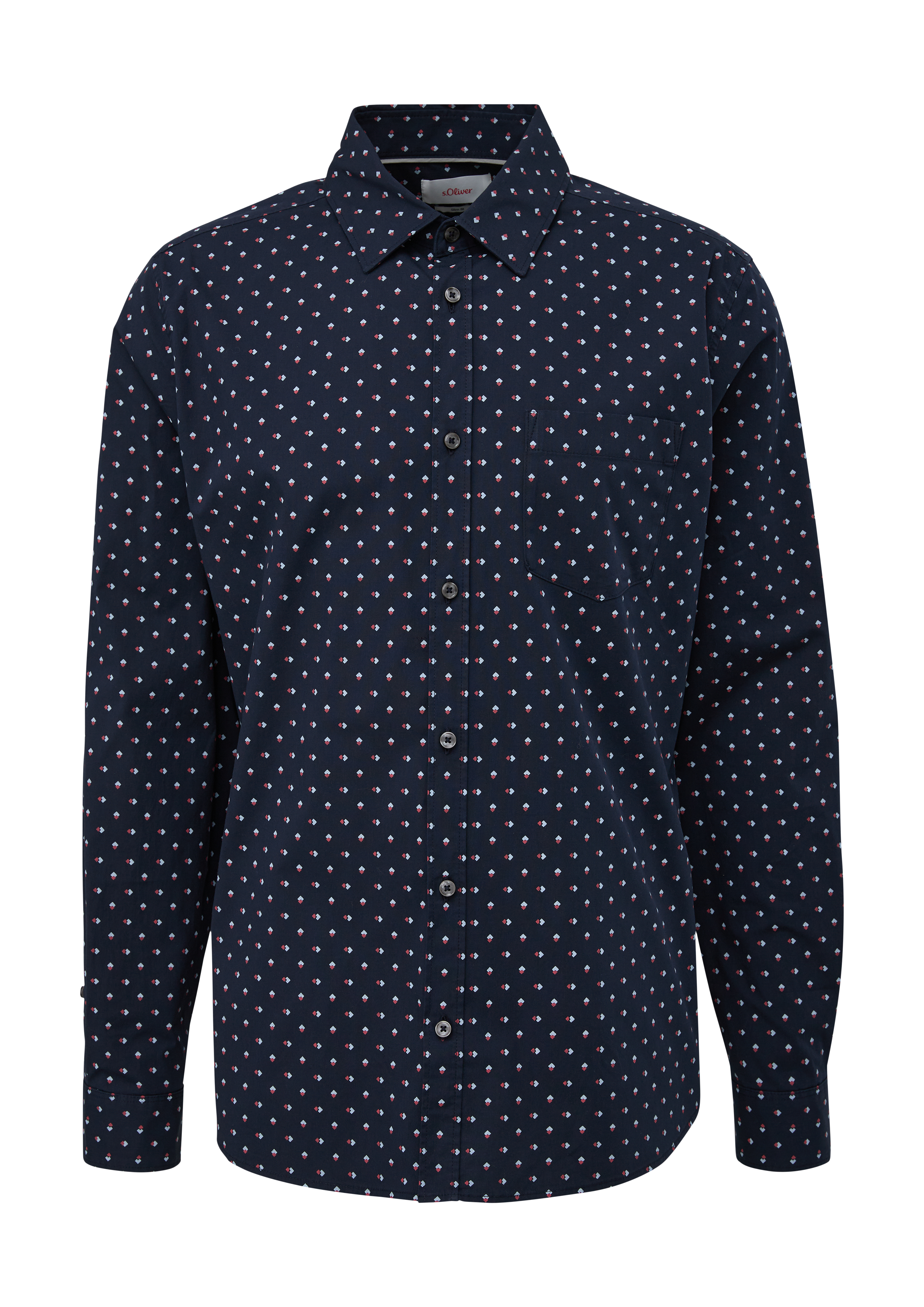 s.Oliver - Slim: Hemd aus Baumwollstretch, Herren, blau
