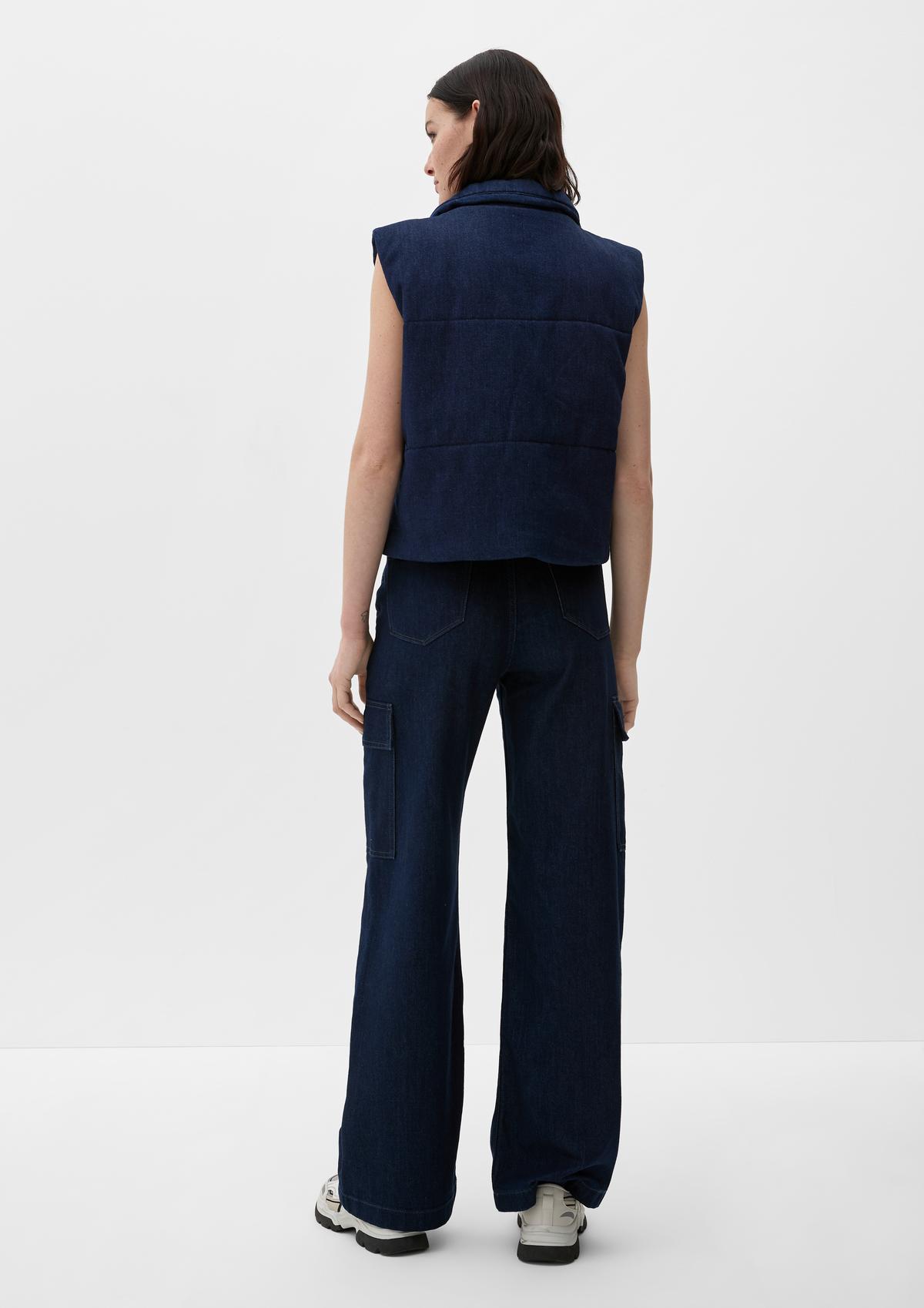 s.Oliver Denim waistcoat with a stand-up collar
