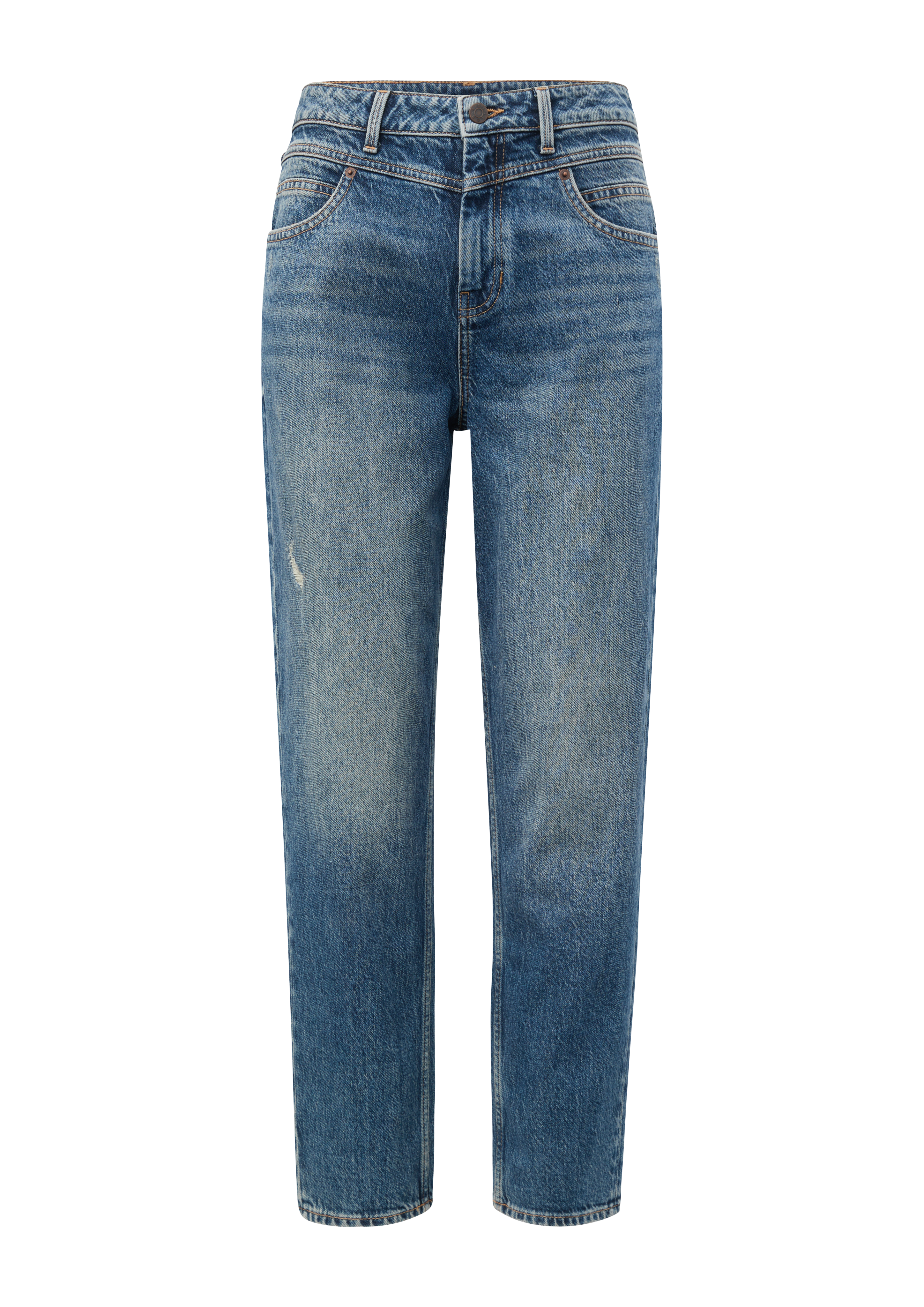 s.Oliver - Ankle-Jeans Mom / Relaxed Fit / High Rise / Tapered Leg, Damen, blau